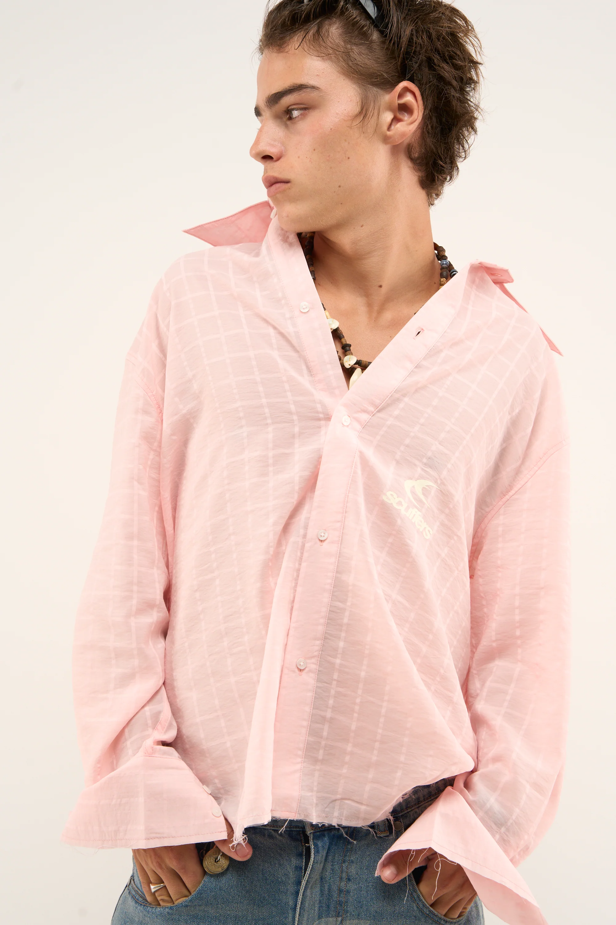 70s Summer Salmon Shirt - Image 5