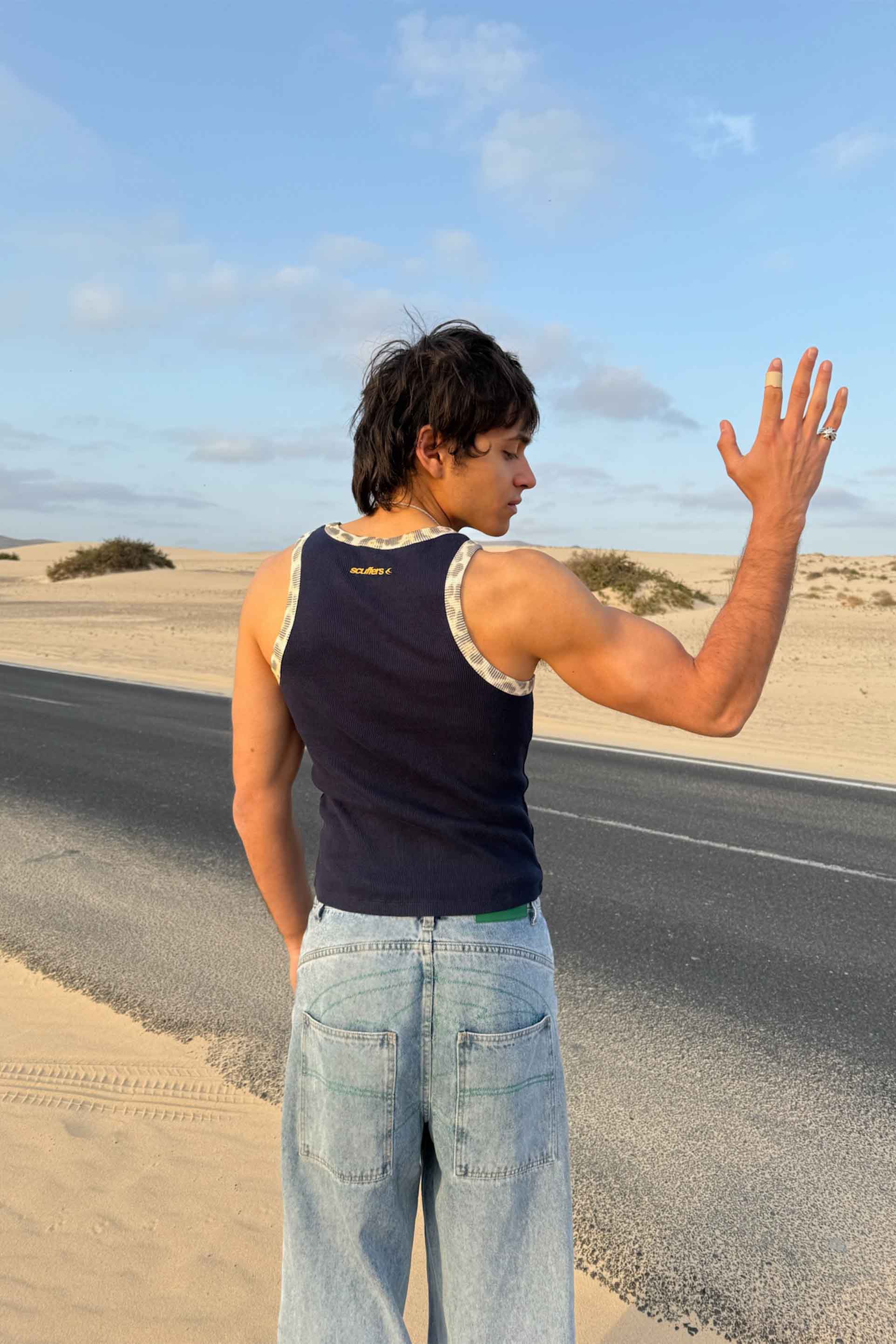 Animal Navy Waffle SCFF Tank Top - Image 4