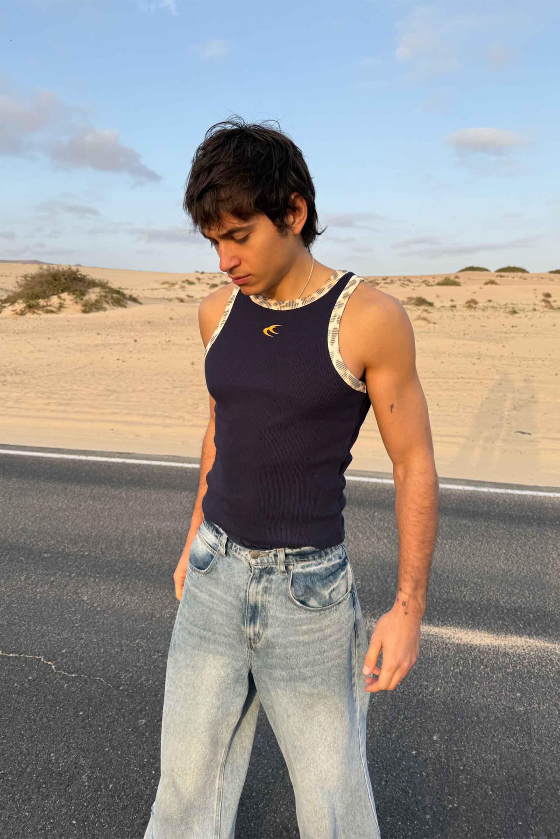 Animal Navy Waffle SCFF Tank Top - Image 5