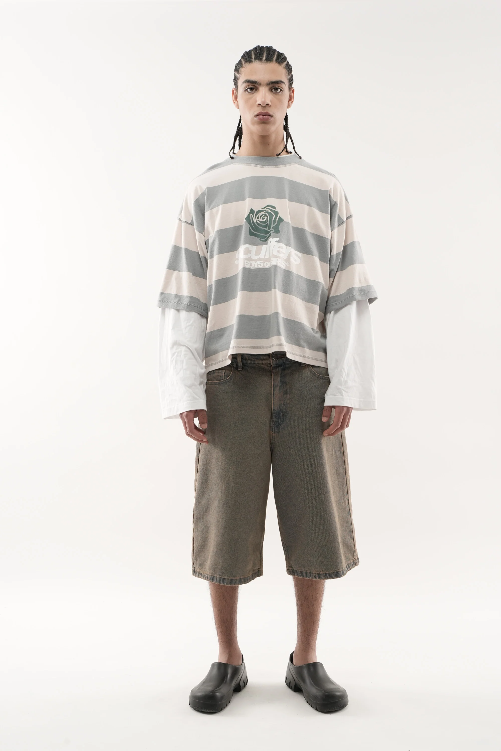 Boy Grey Striped T-Shirt - Image 4