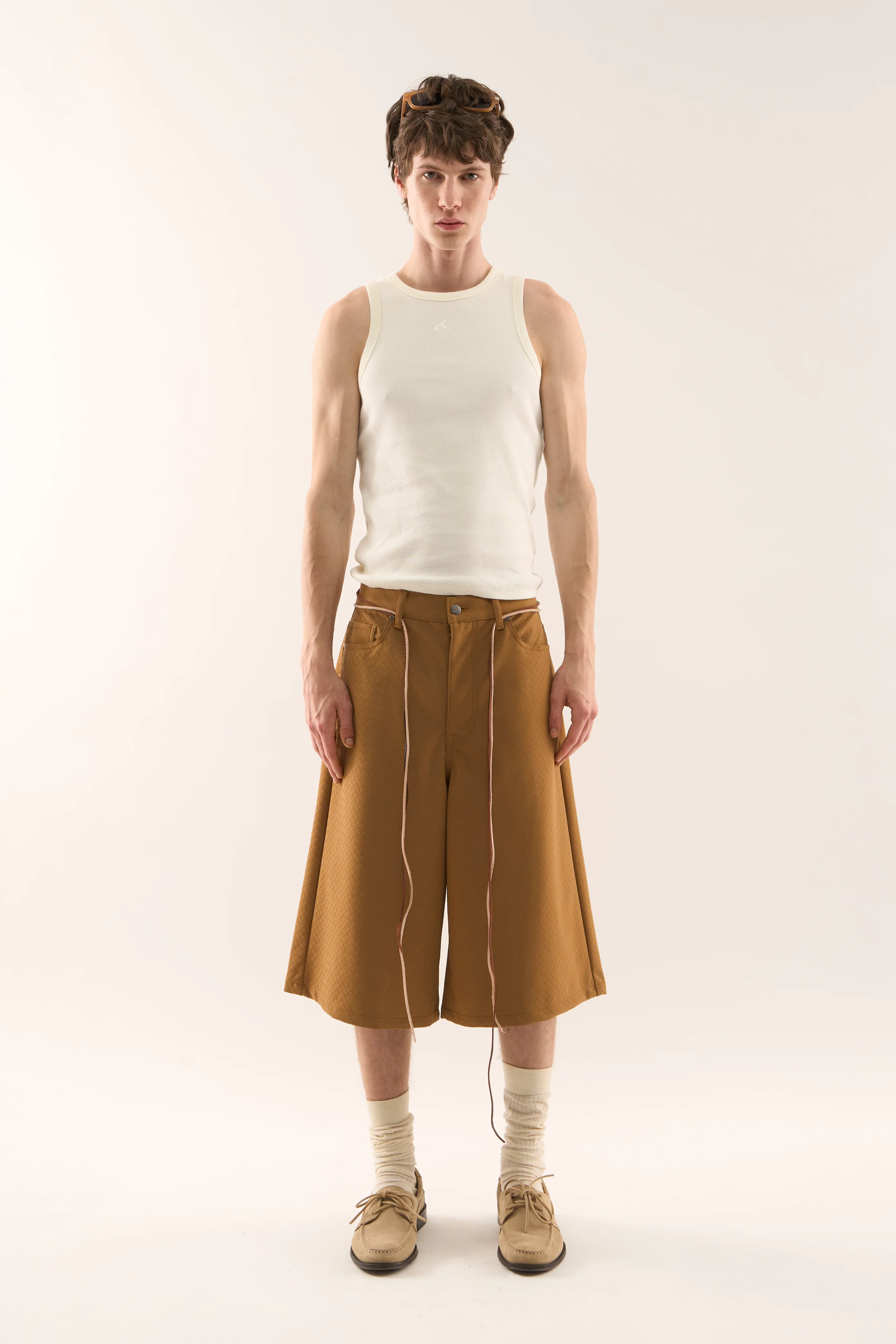 Braided Camel Jumbo Shorts - Image 2