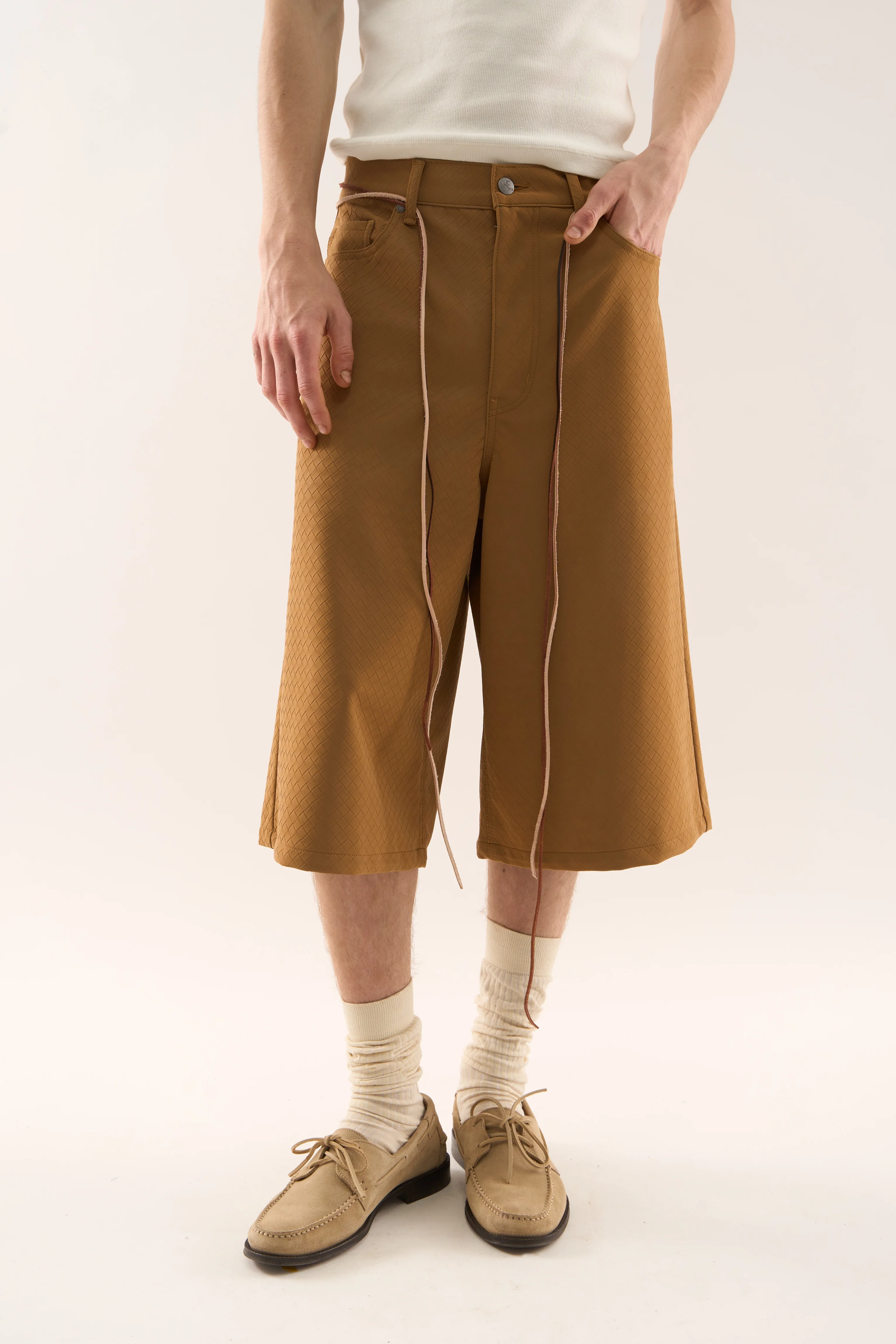 Braided Camel Jumbo Shorts - Image 6