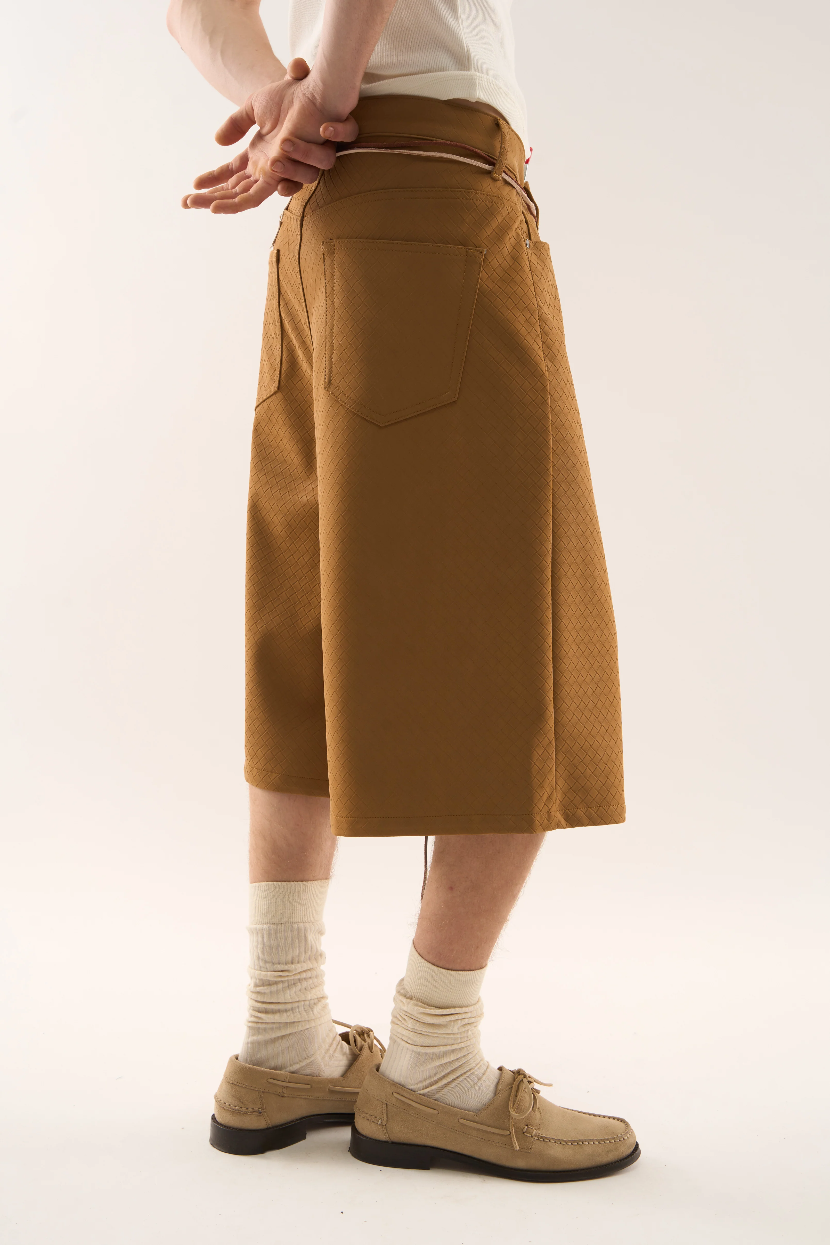 Braided Camel Jumbo Shorts - Image 8