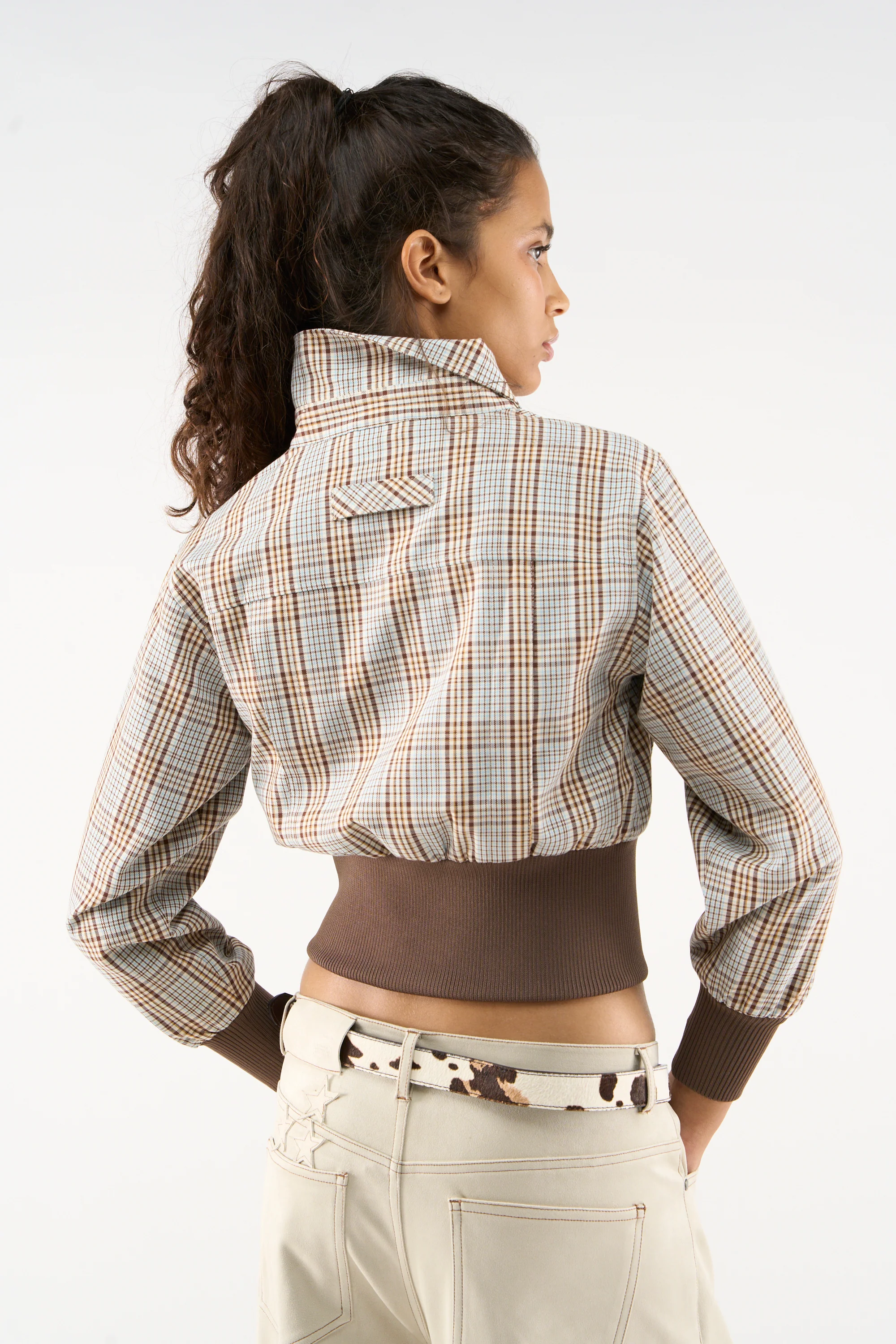 Checkered Brown Harrington Jacket - Image 4