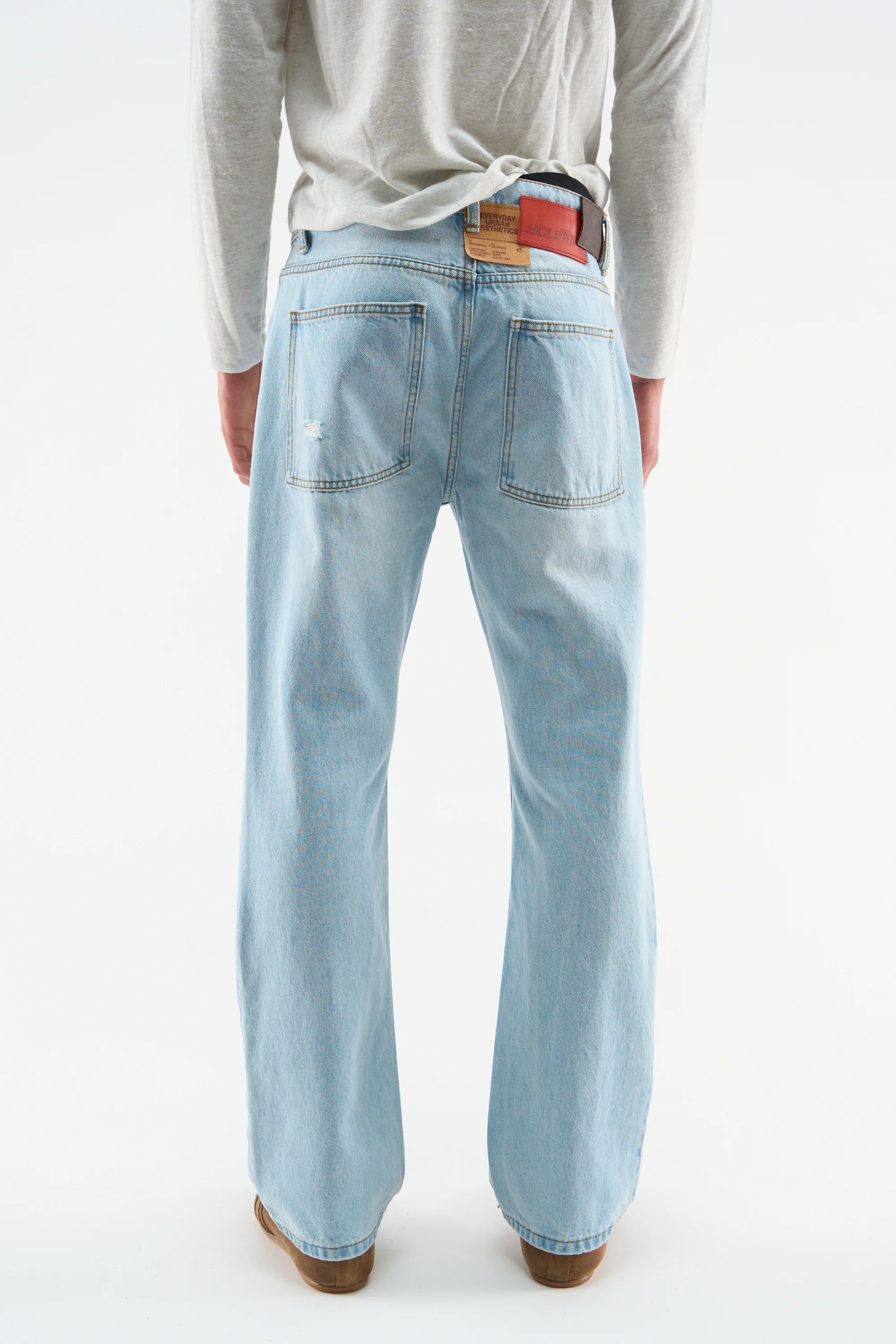 Classic Light Blue Straight Pants - Image 3