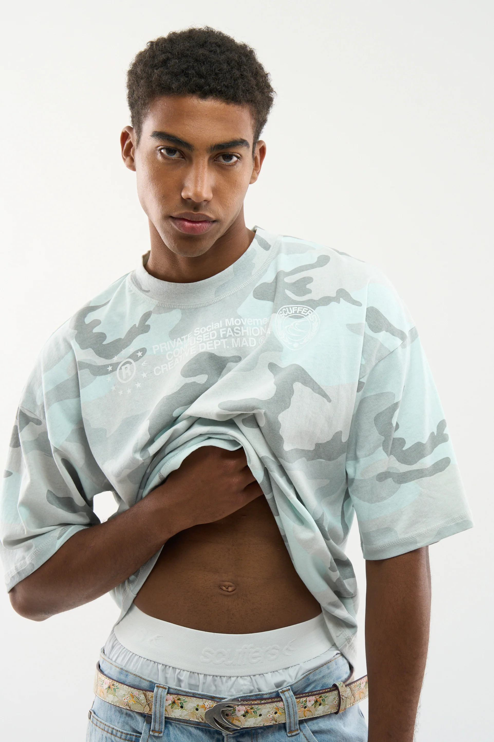 Confused Light Grey Camo T-Shirt - Image 6