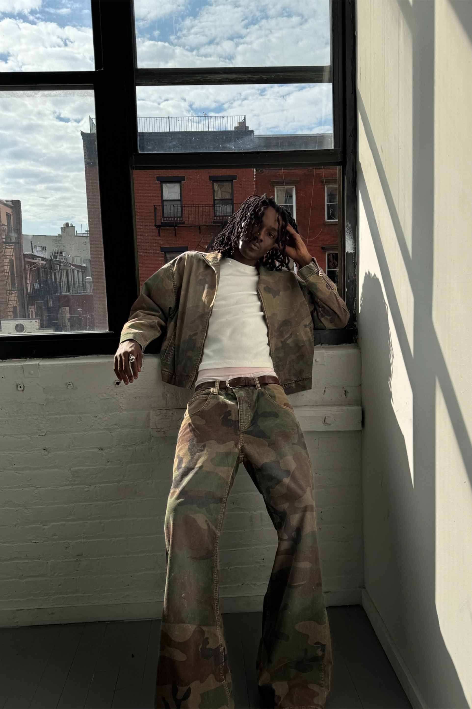 Corduroy Flared Camo Jacket - Image 7