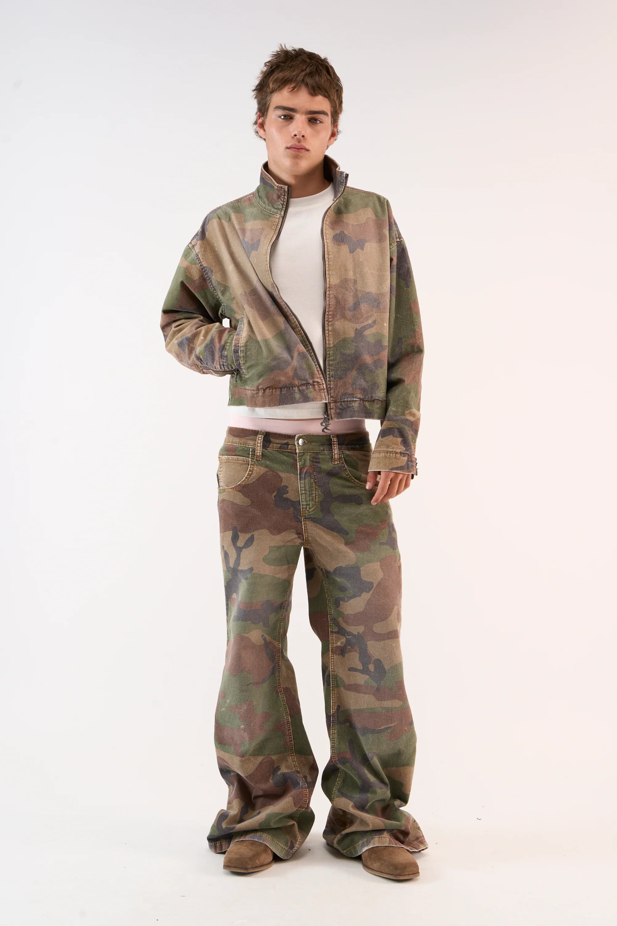 Corduroy Flared Camo Jacket - Image 5