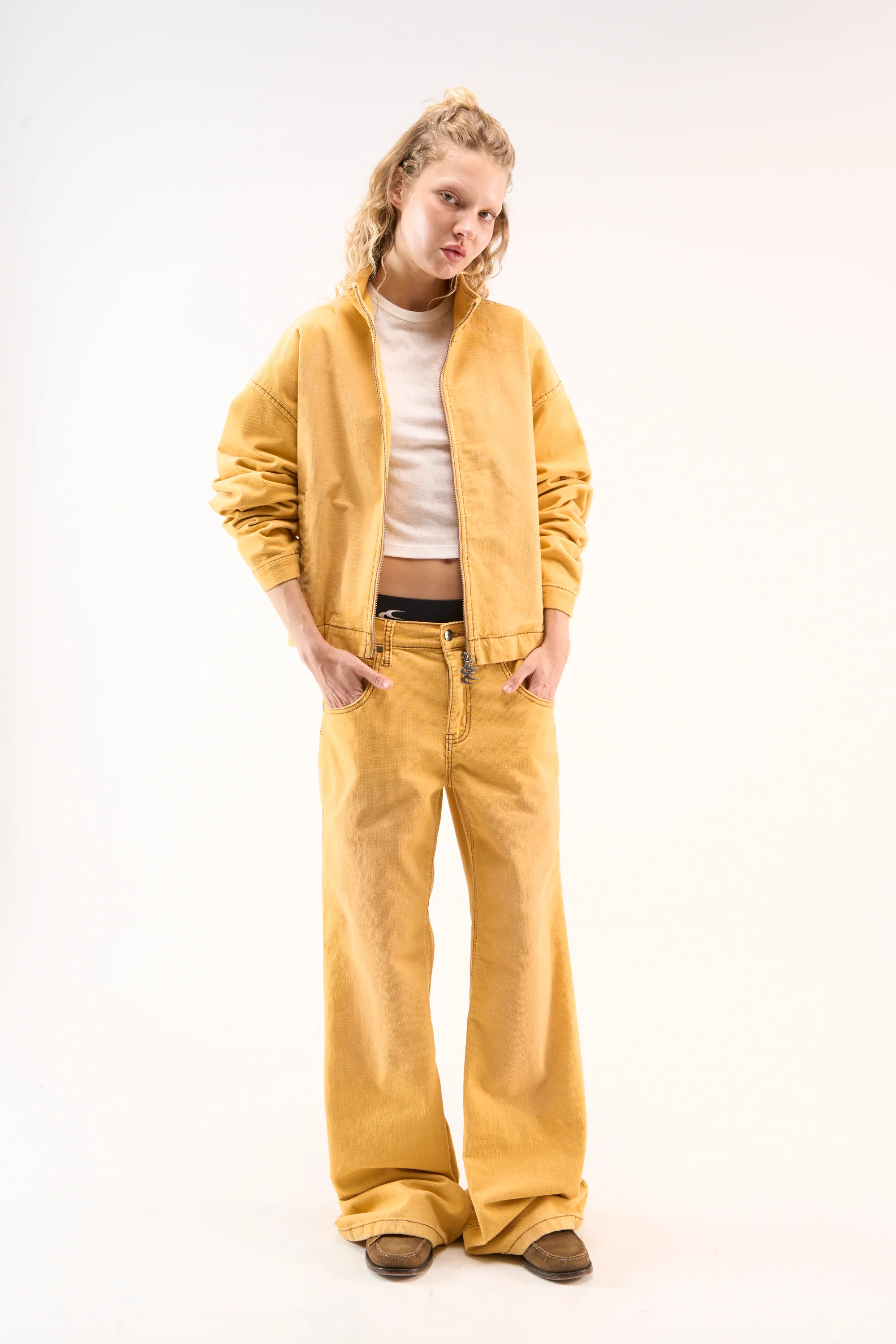 Corduroy Flared Yellow Jacket - Image 5