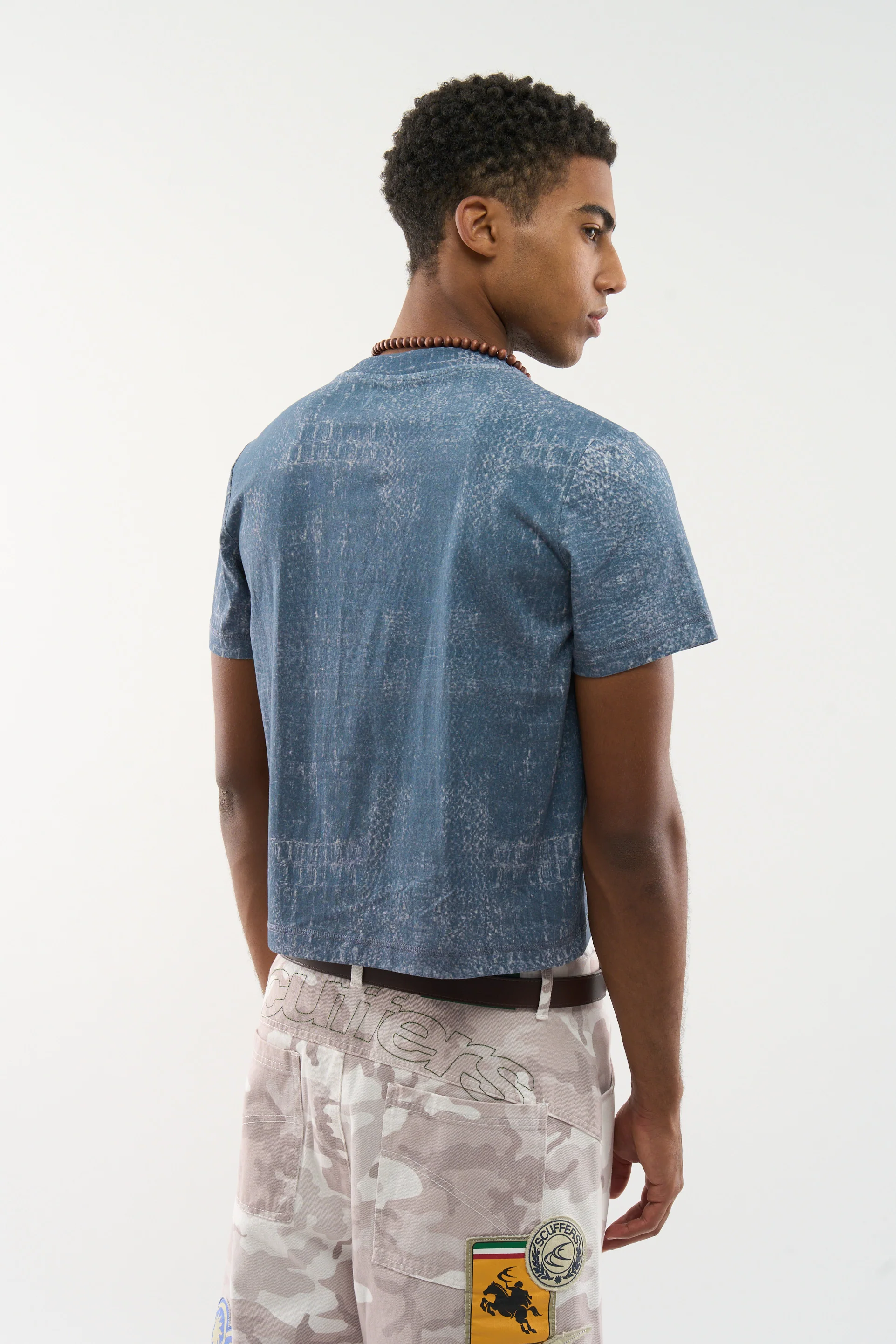 Crocodile Navy Fitted T-Shirt - Image 4