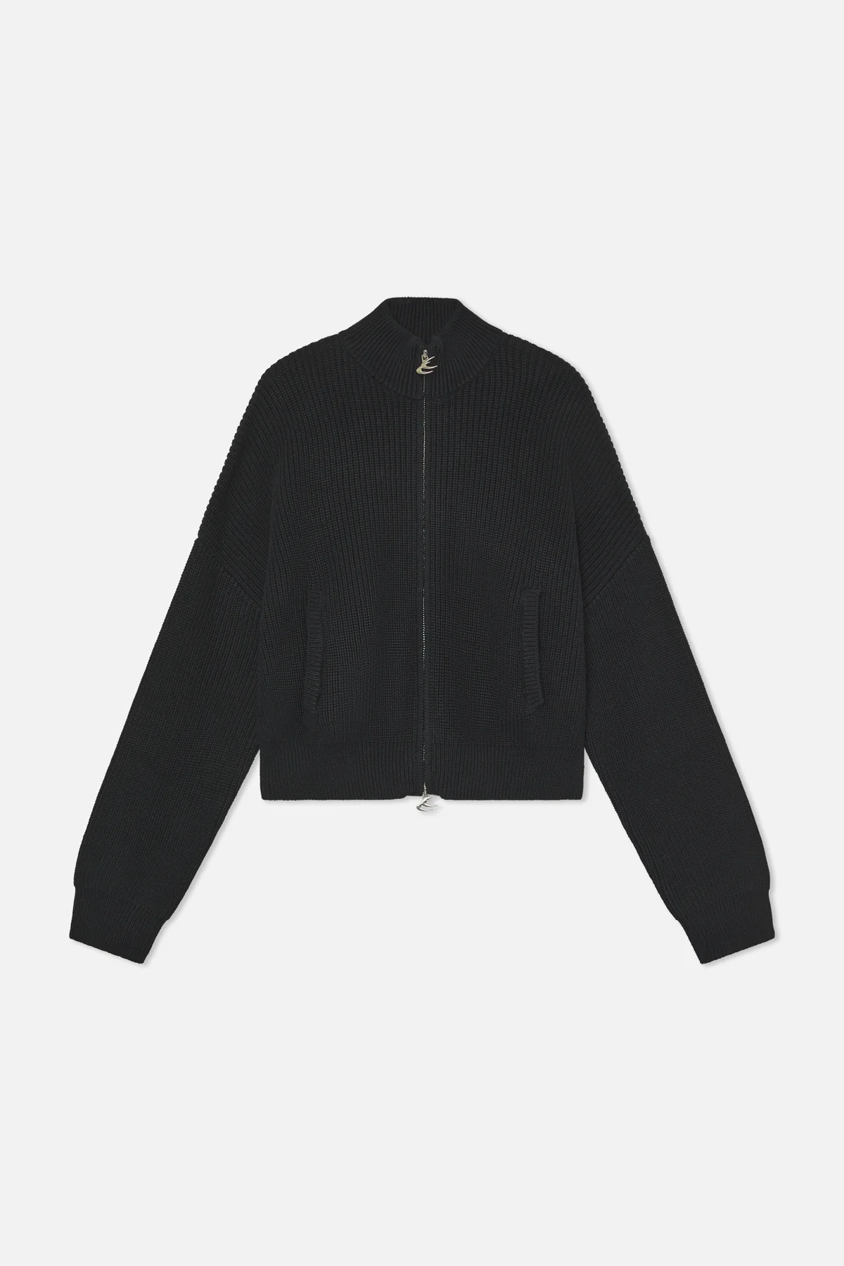 Delore Black Knit Zipper