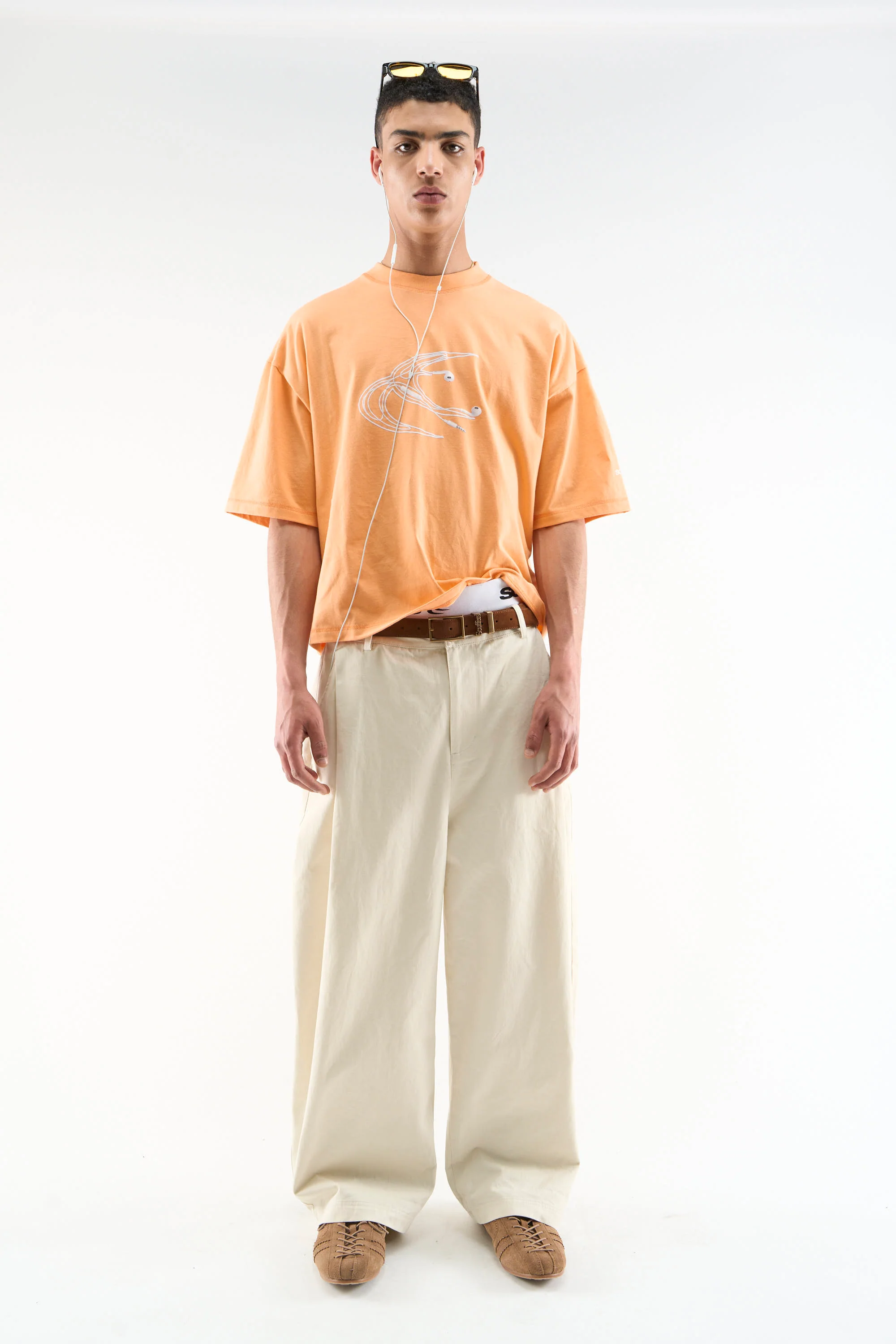 Earphones Orange T-Shirt - Image 2