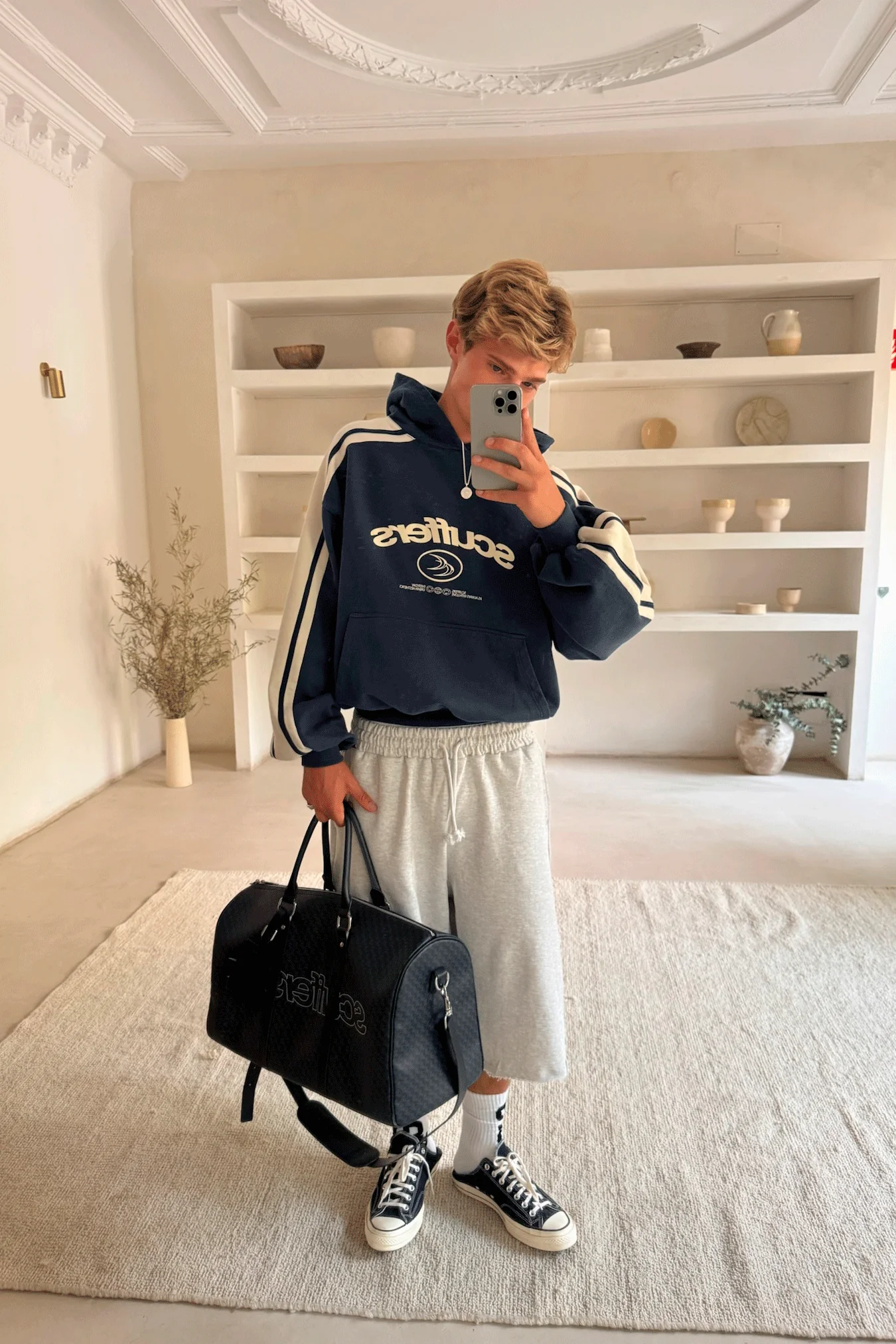 Monogram Navy Duffle Bag - Image 9
