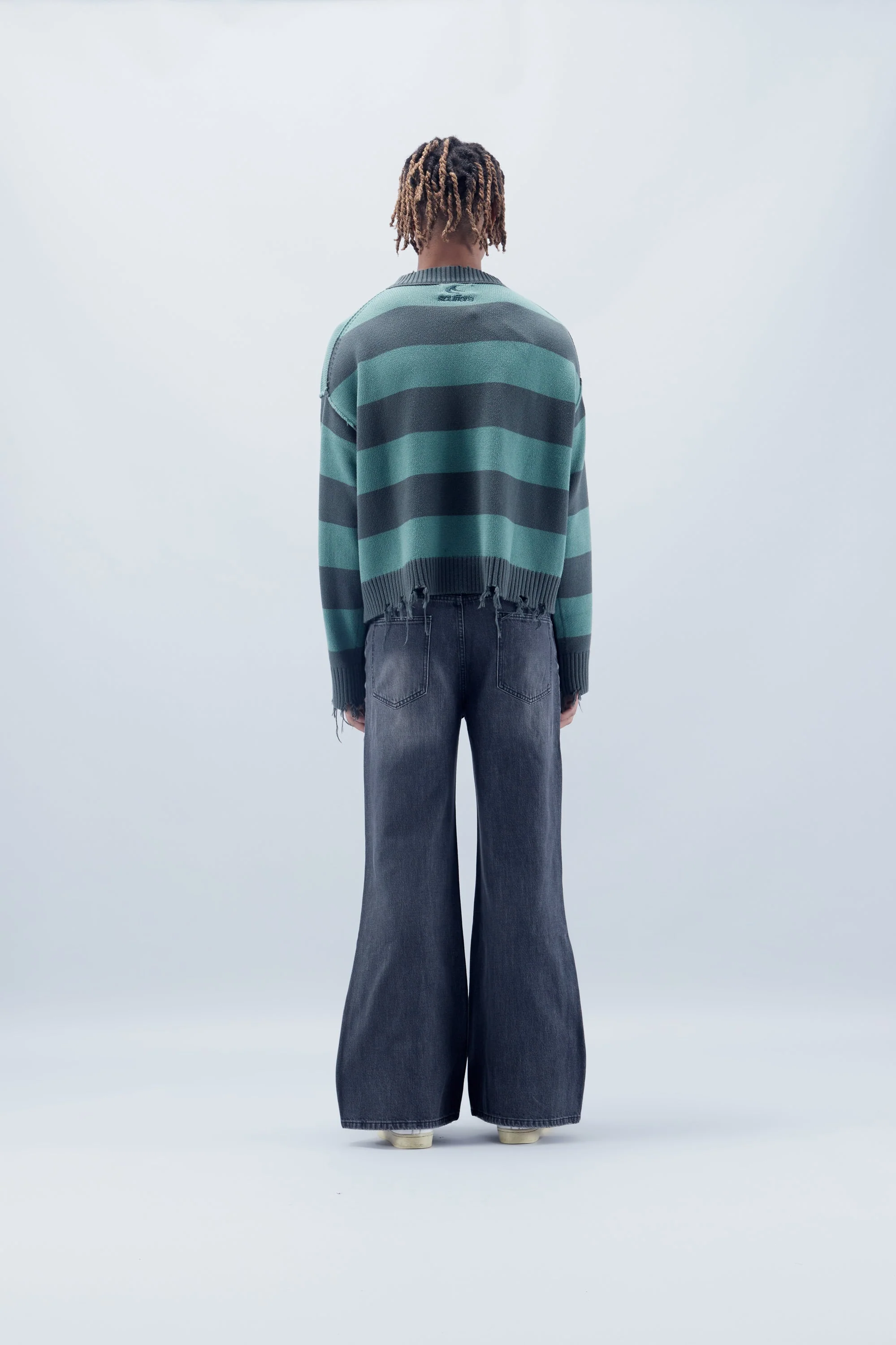 Flared Dark Grey Jeans - Image 5