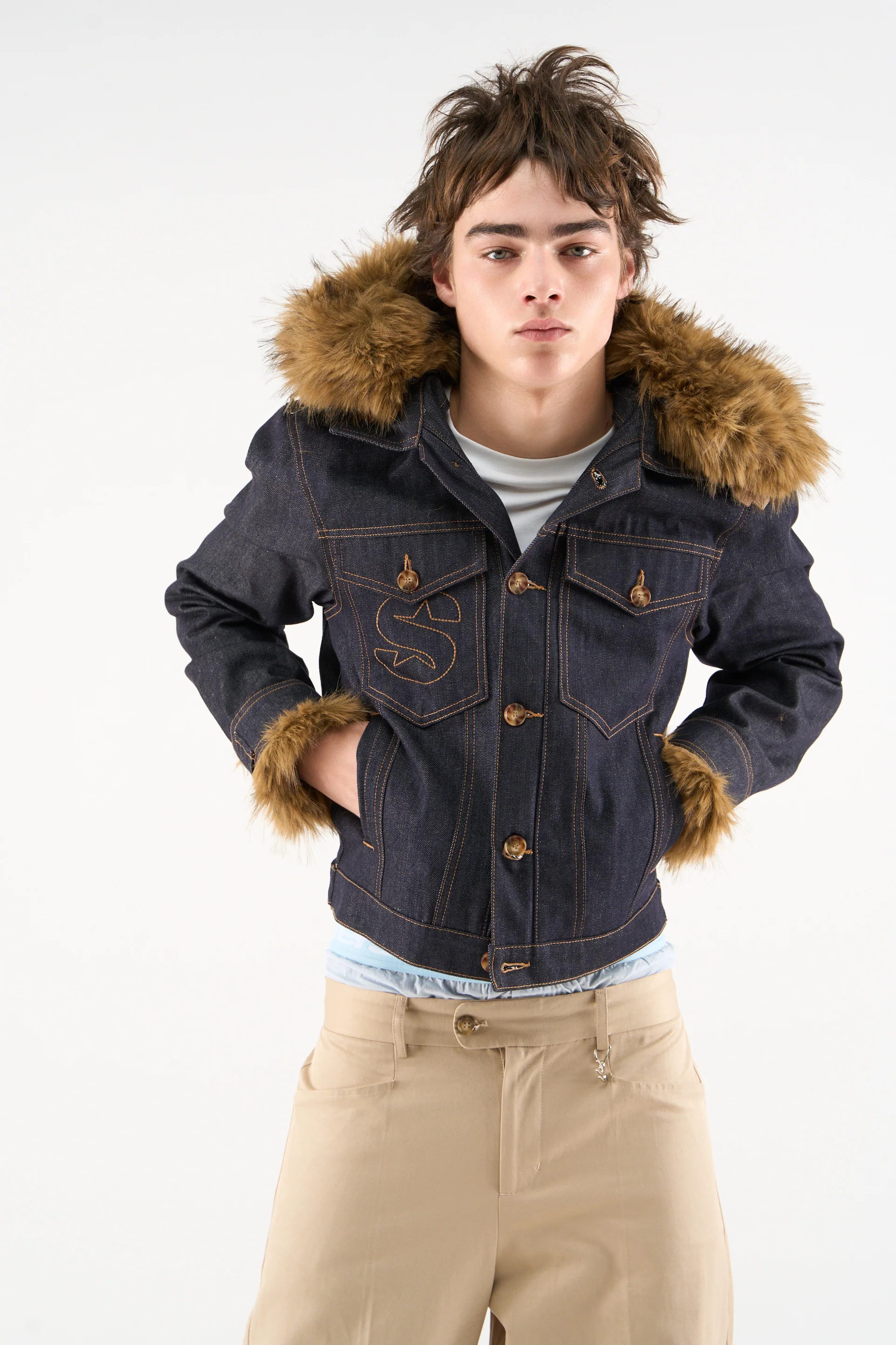 Harper Dark Blue Denim Jacket - Image 4
