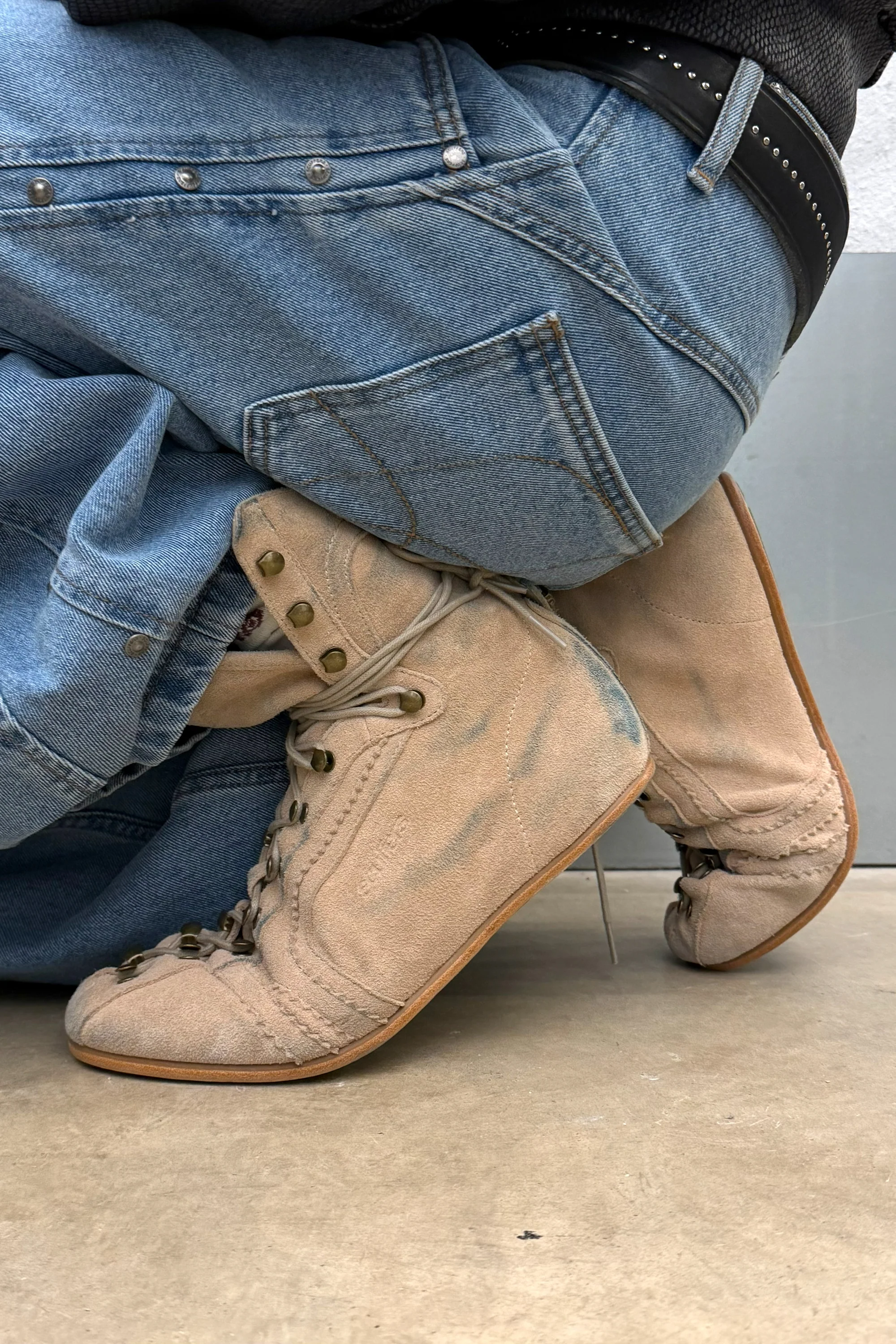 Iconic Ecru Suede Boots - Image 9