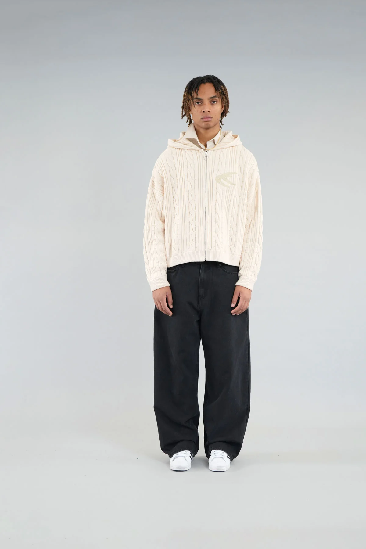 Latte Ecru Zipper Knit - Image 4