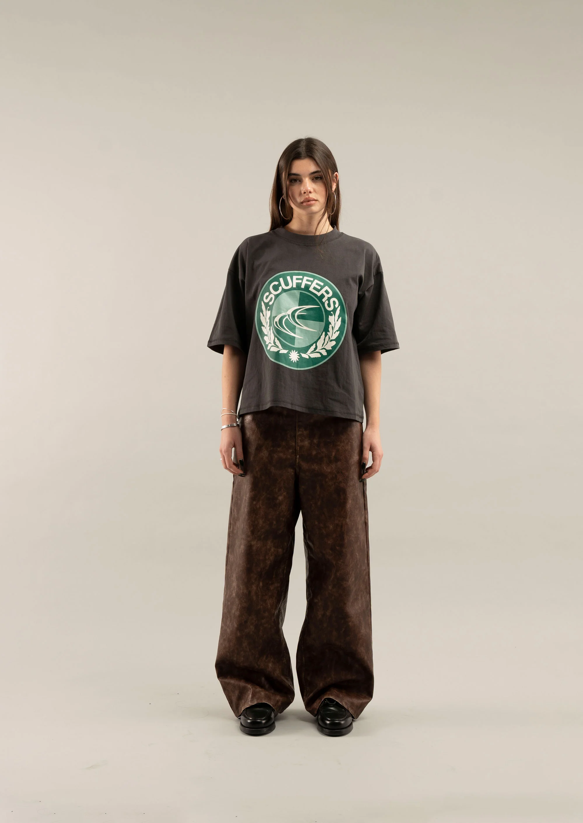 Leather Brown Jumbo Pants - Image 5