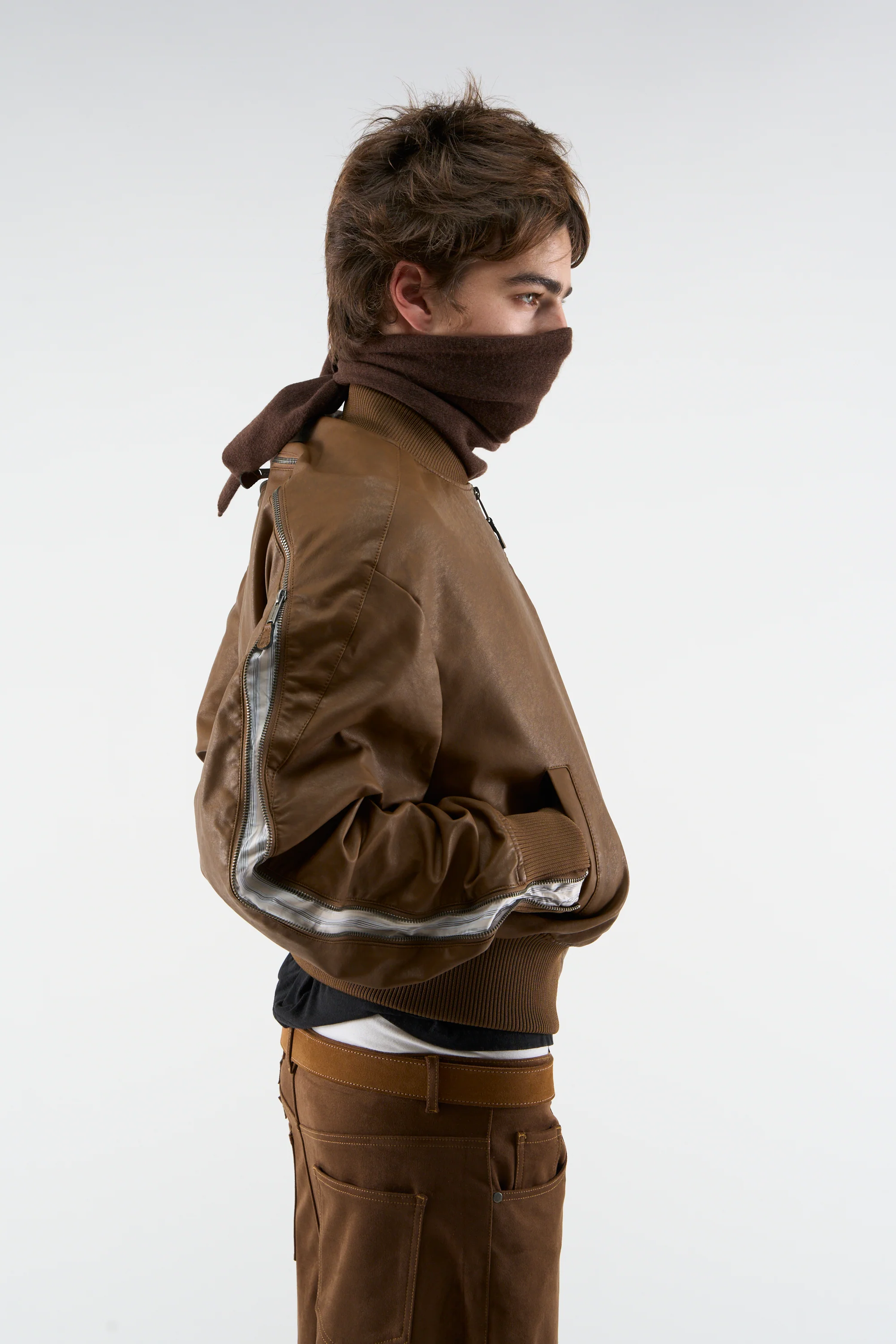 Lisbon Brown Bomber Jacket - Image 5