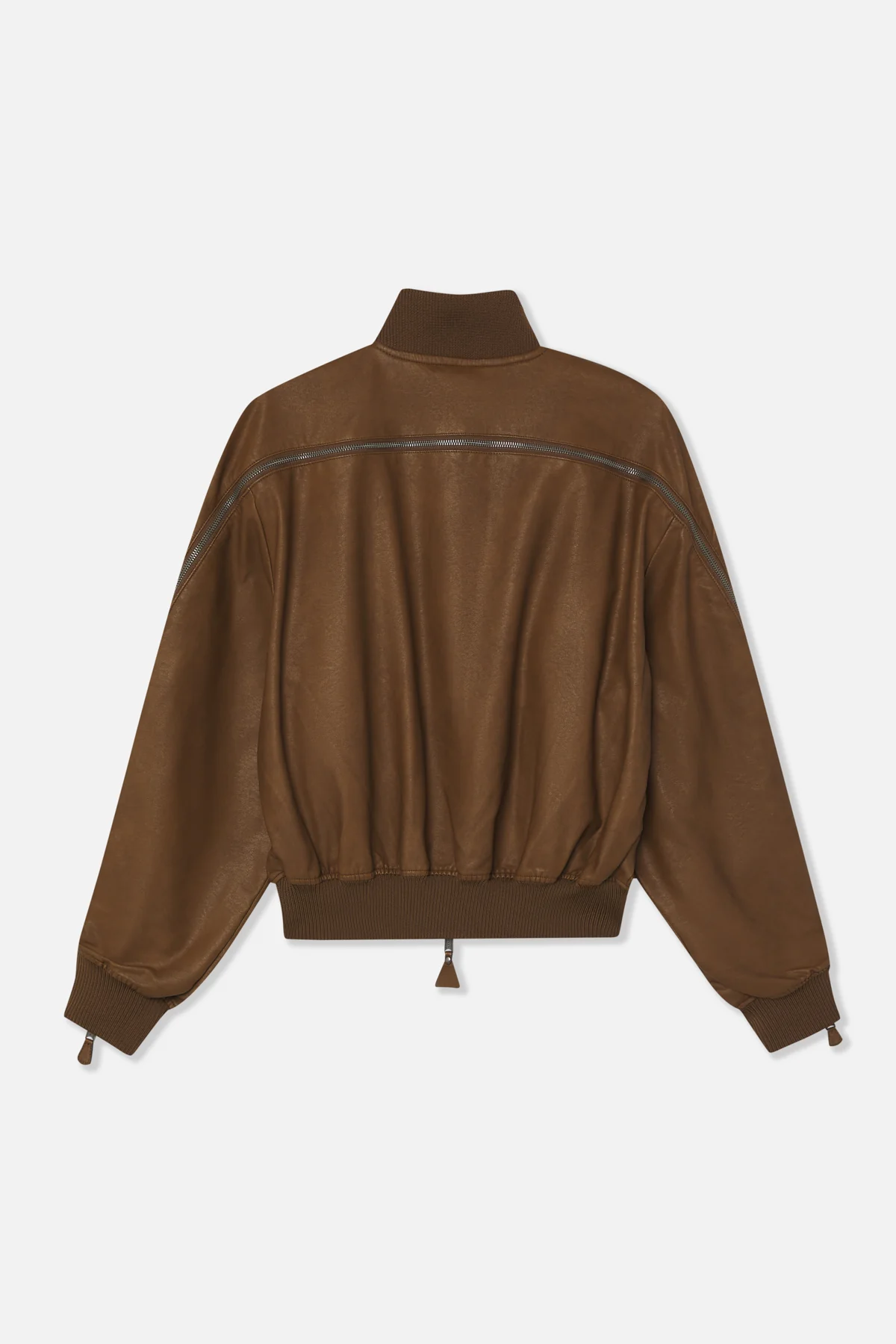 Lisbon Brown Bomber Jacket - Image 8