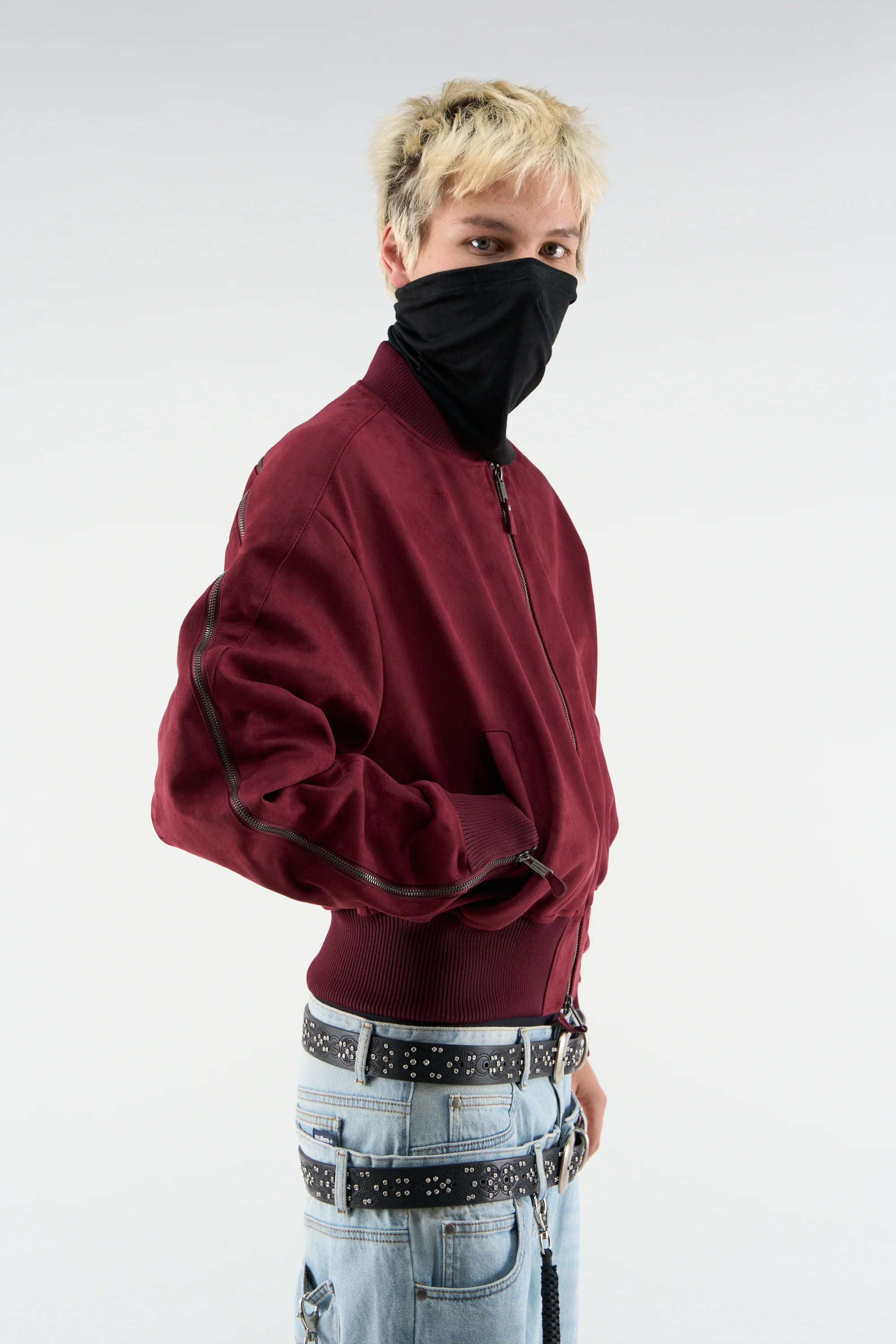 Lisbon Burgundy Bomber Jacket - Image 3