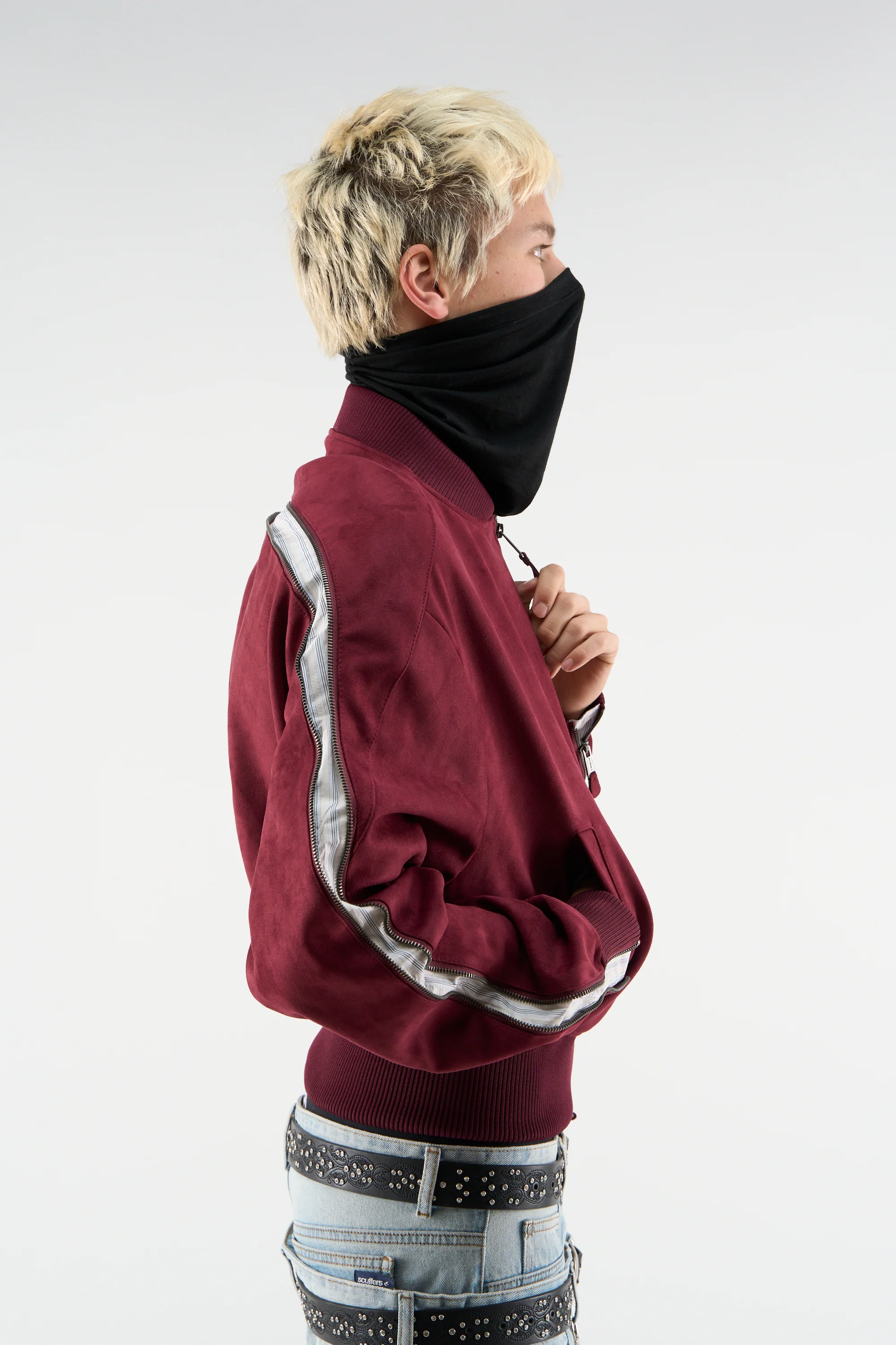 Lisbon Burgundy Bomber Jacket - Image 4
