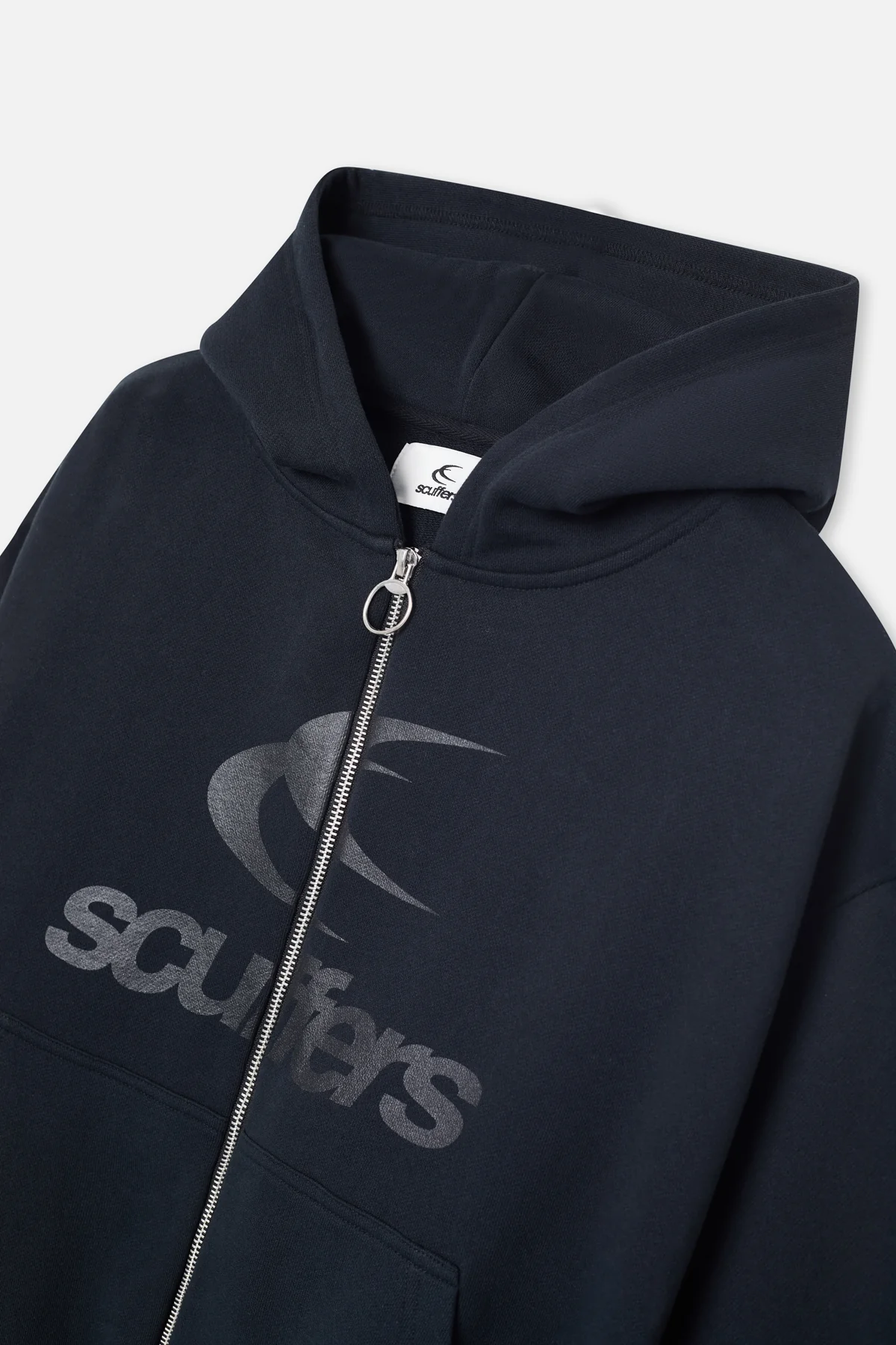 Logo Black Zipped Hoodie - Image 6