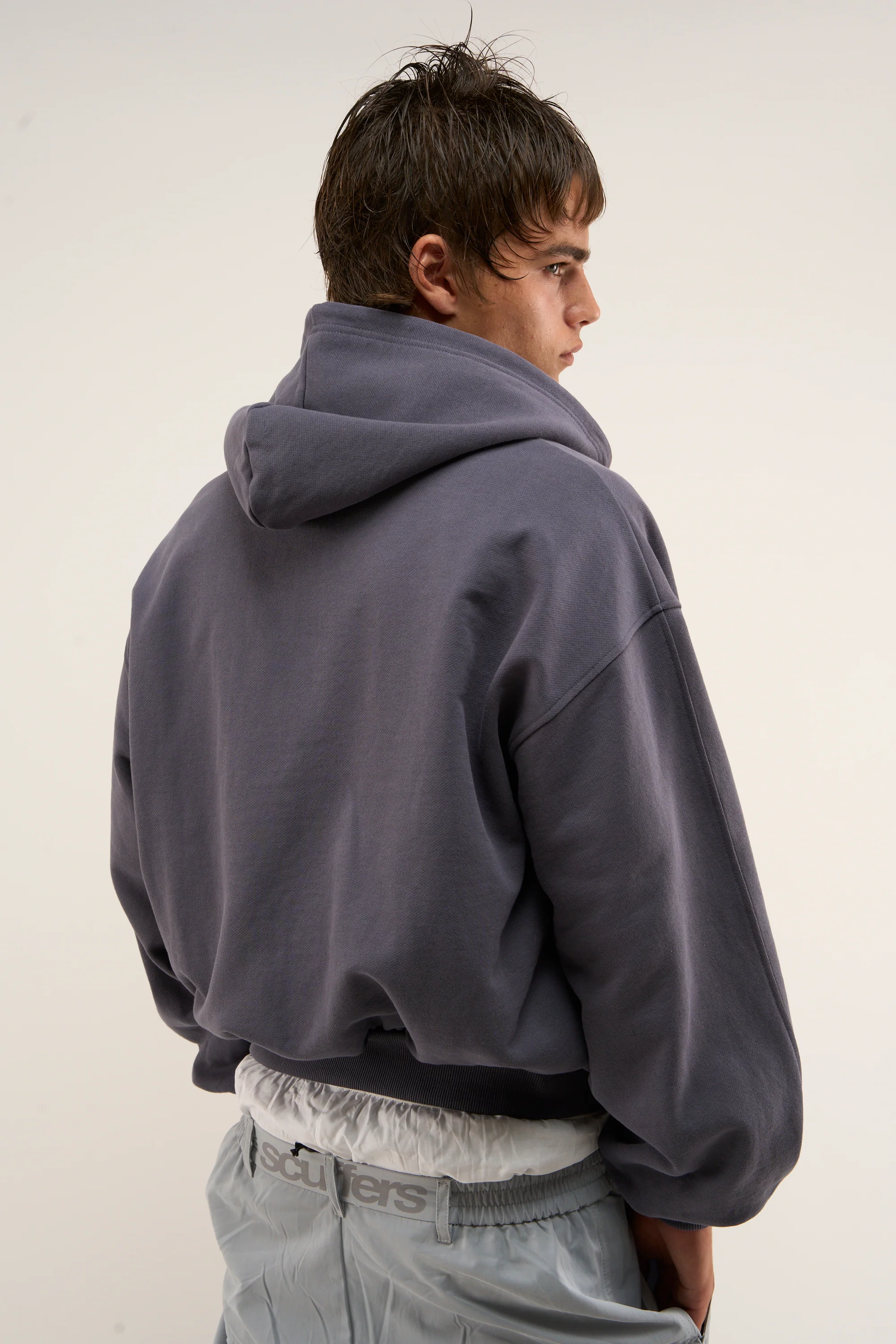 Logo Navy Zipped Hoodie - Image 4