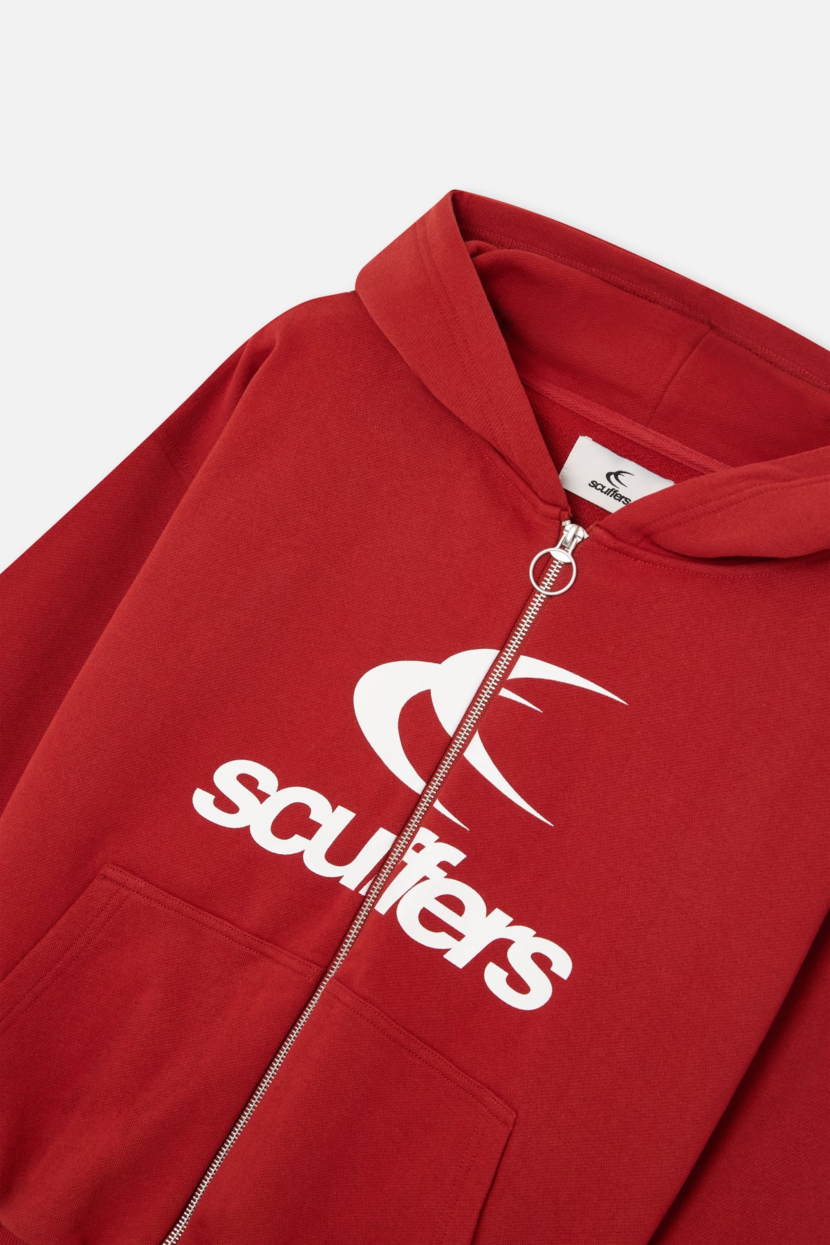 Logo Red Zipped Hoodie - Image 4