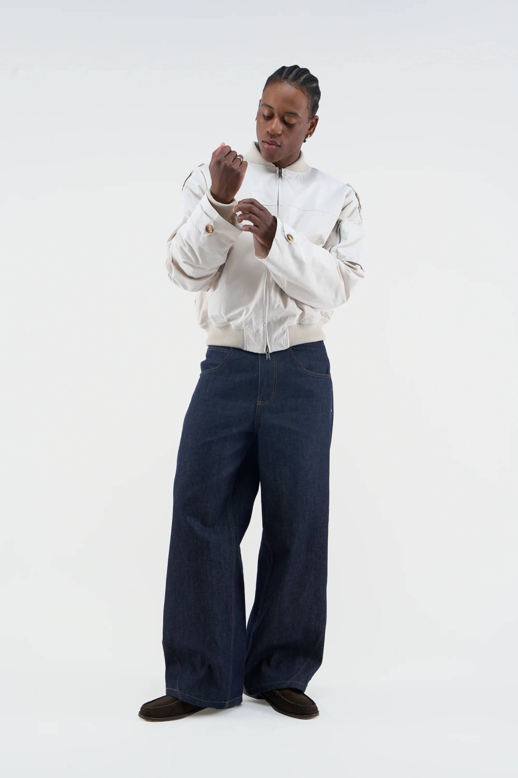 London Ecru Bomber Jacket - Image 3