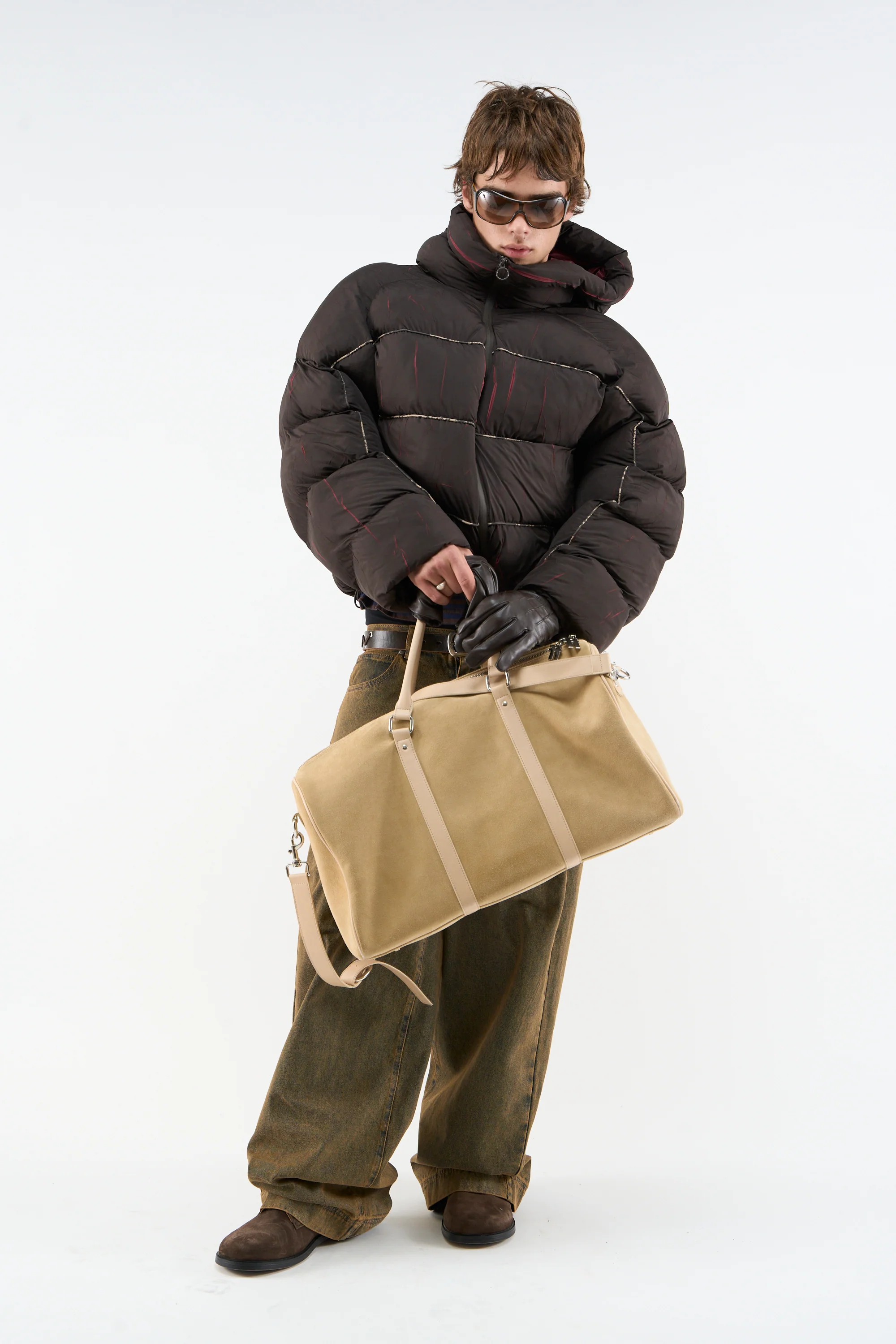 Marble Brown Puffer Jacket - Image 2