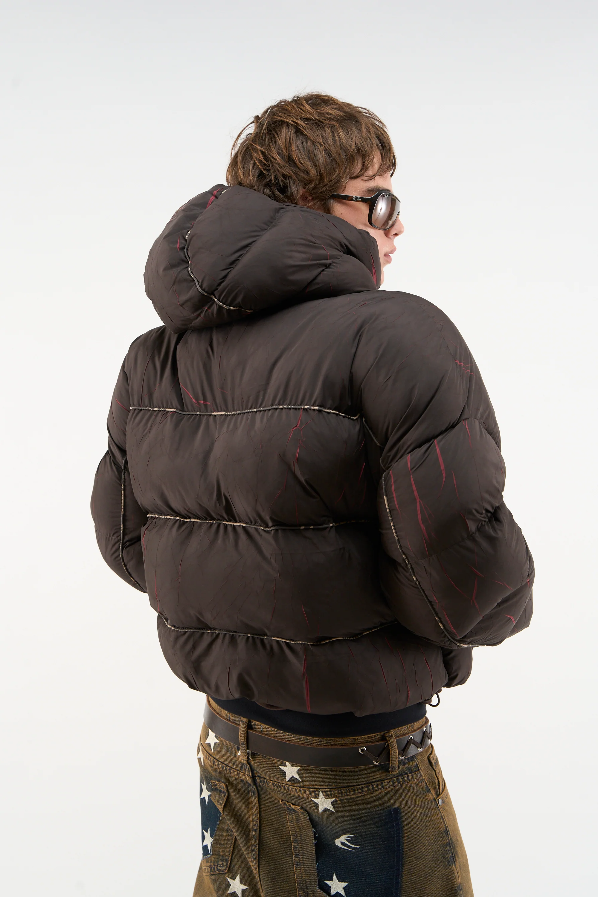 Marble Brown Puffer Jacket - Image 3