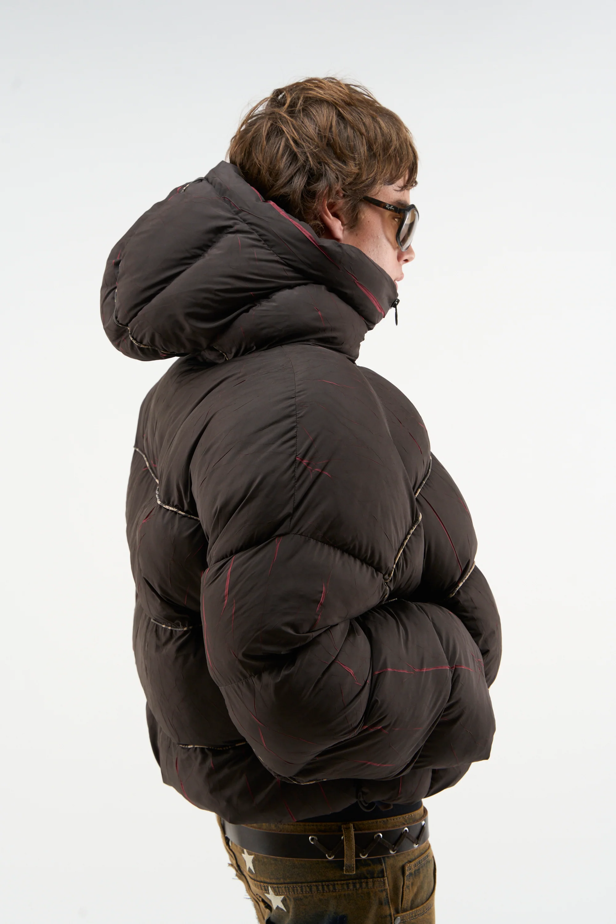 Marble Brown Puffer Jacket - Image 4