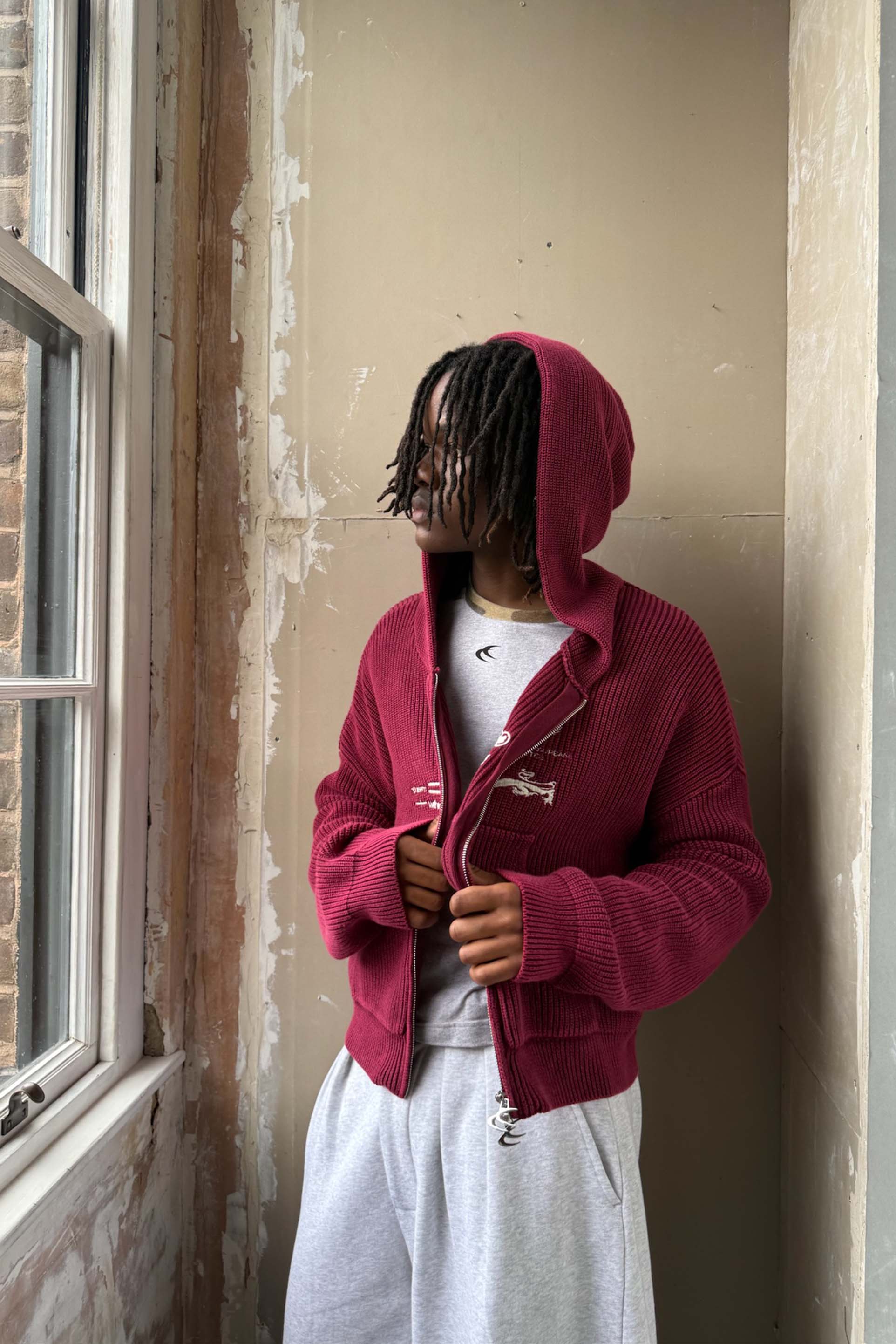 Mayor Burgundy Knit Zipper - Image 4