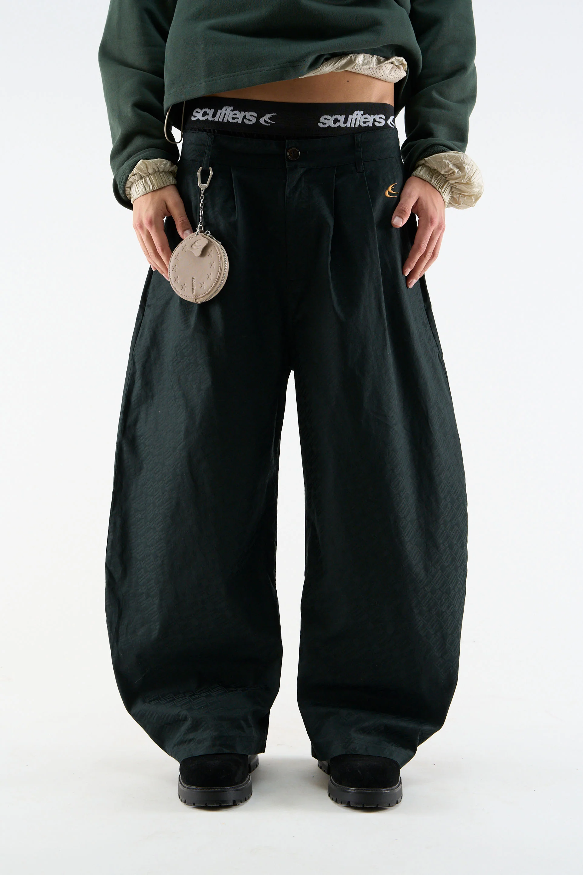 Monogram Shell Black Pants