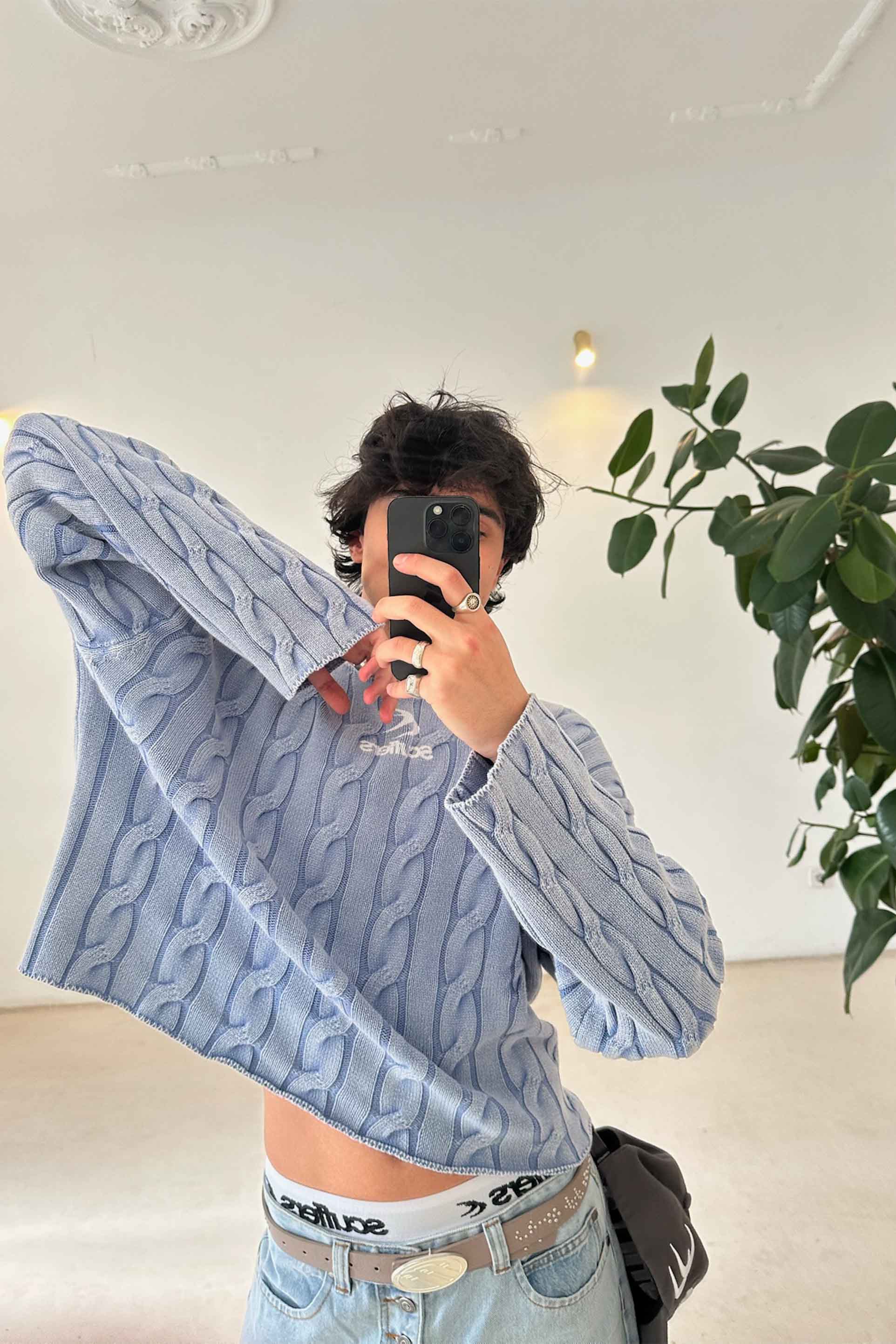 New Trench Blue Knit - Image 2