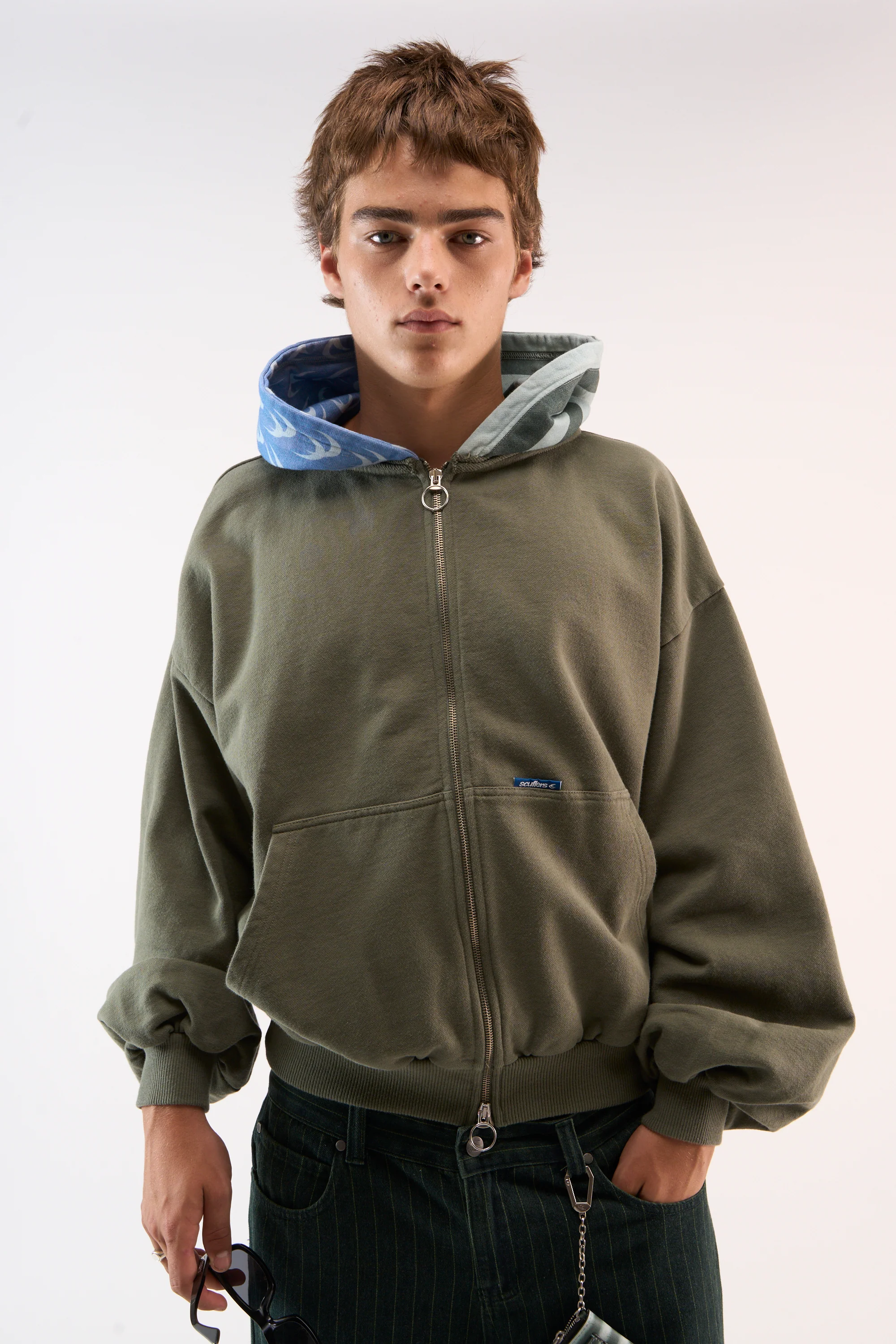 Nowhere Green Zipped Hoodie - Image 2