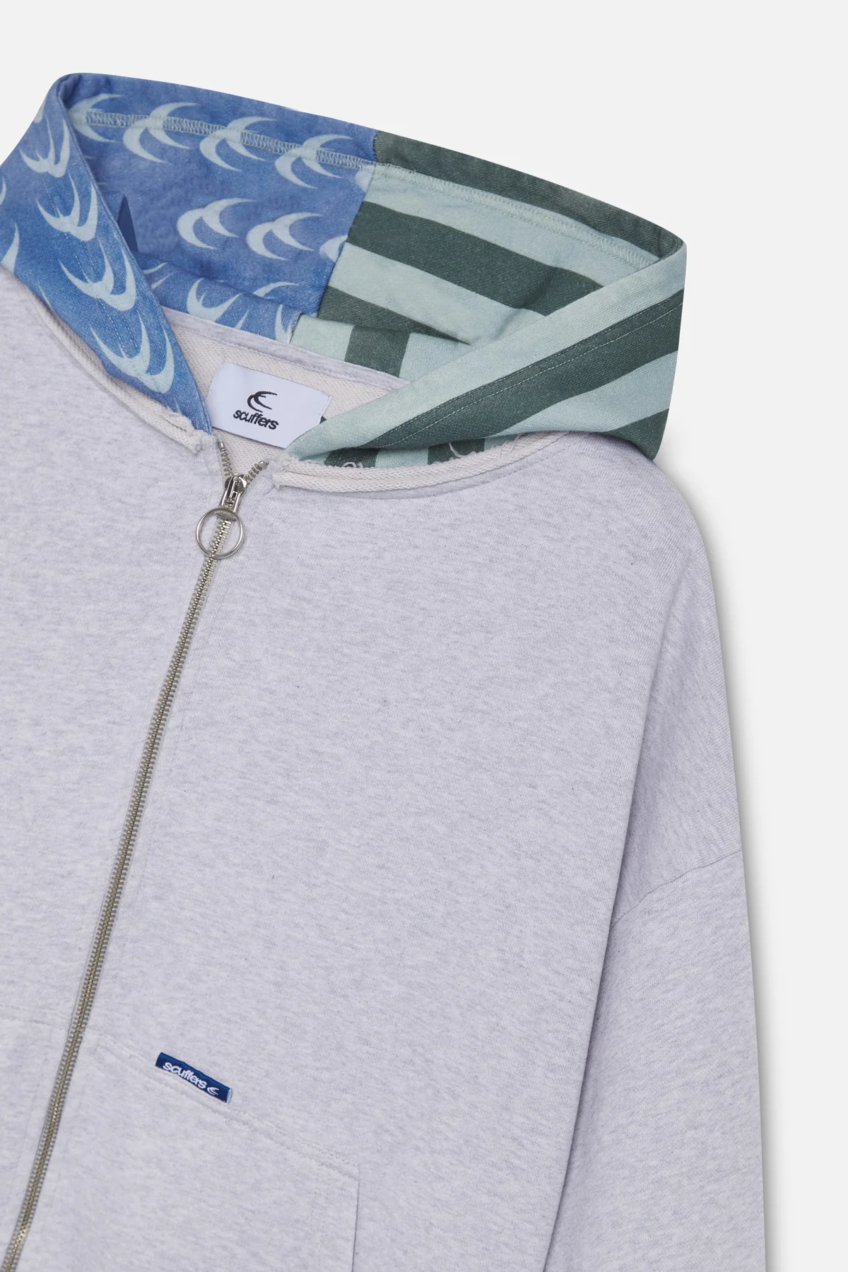 Nowhere Grey Melange Zipped Hoodie - Image 7