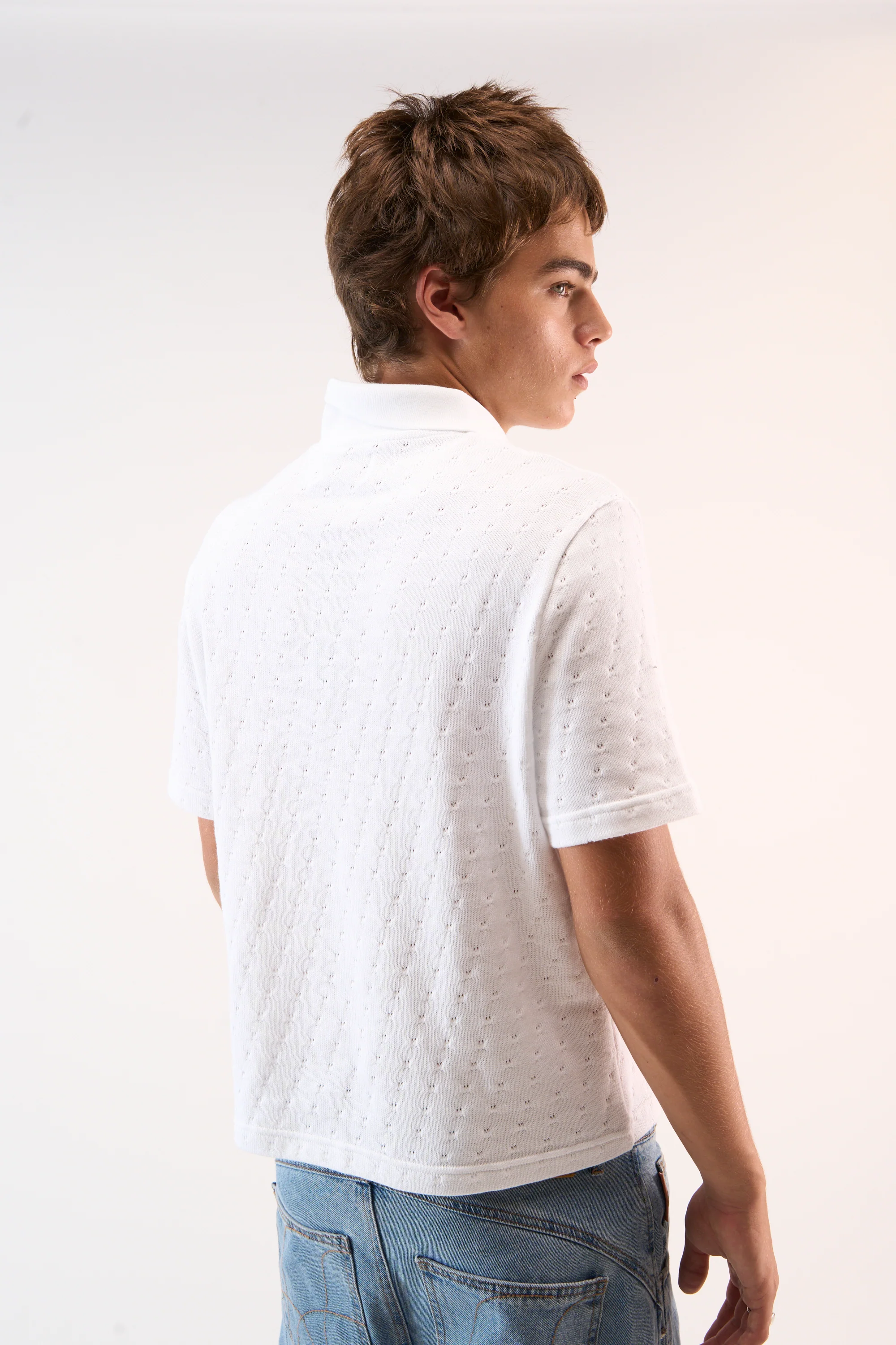 Openwork White Polo - Image 4