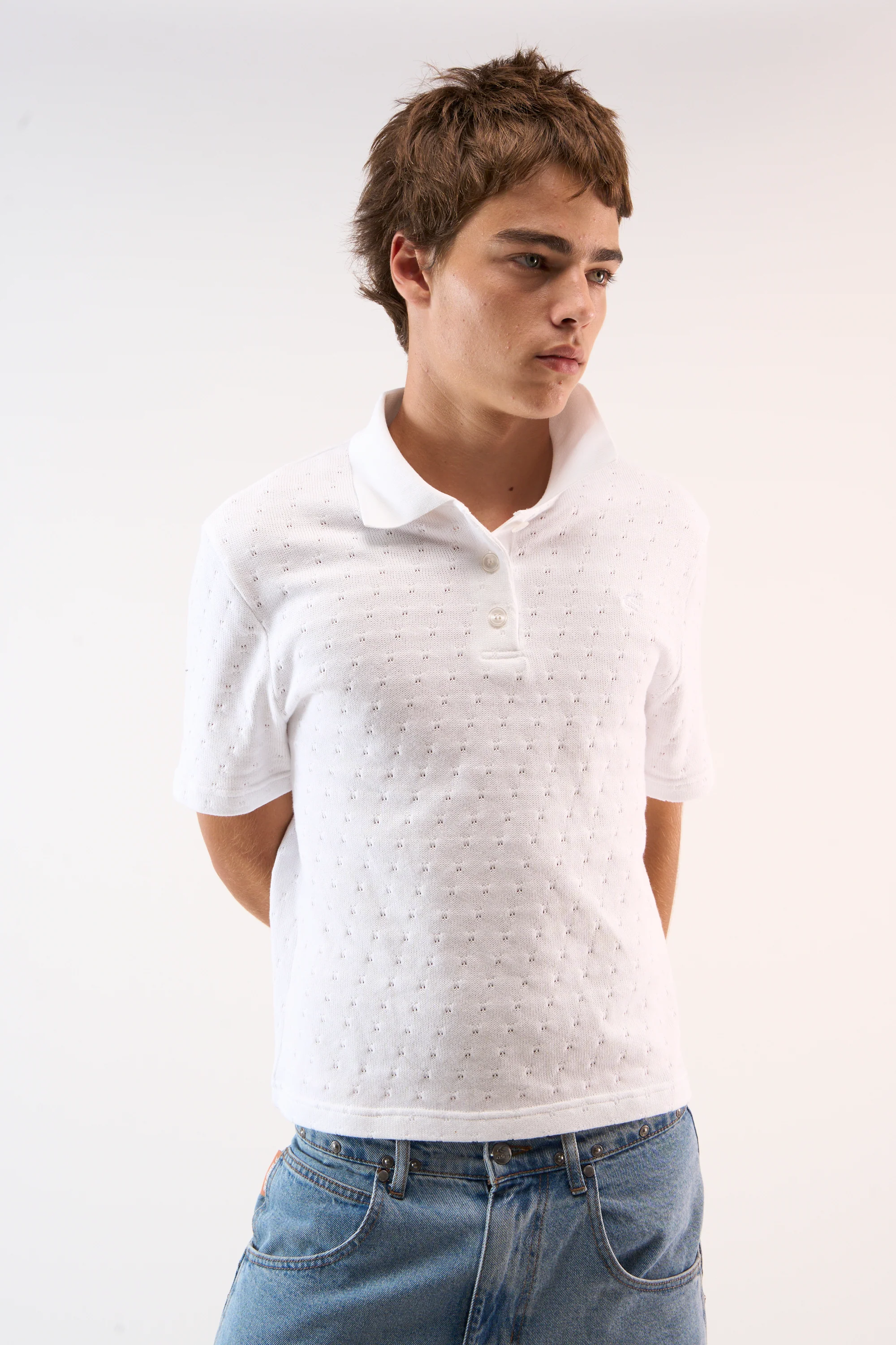 Openwork White Polo - Image 5