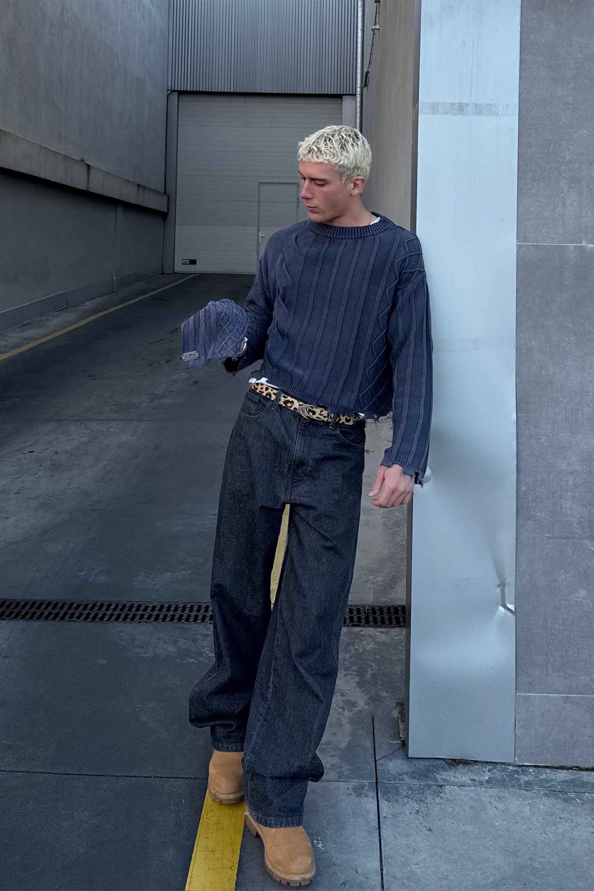 Oversized Navy Trench Jersey - Image 4