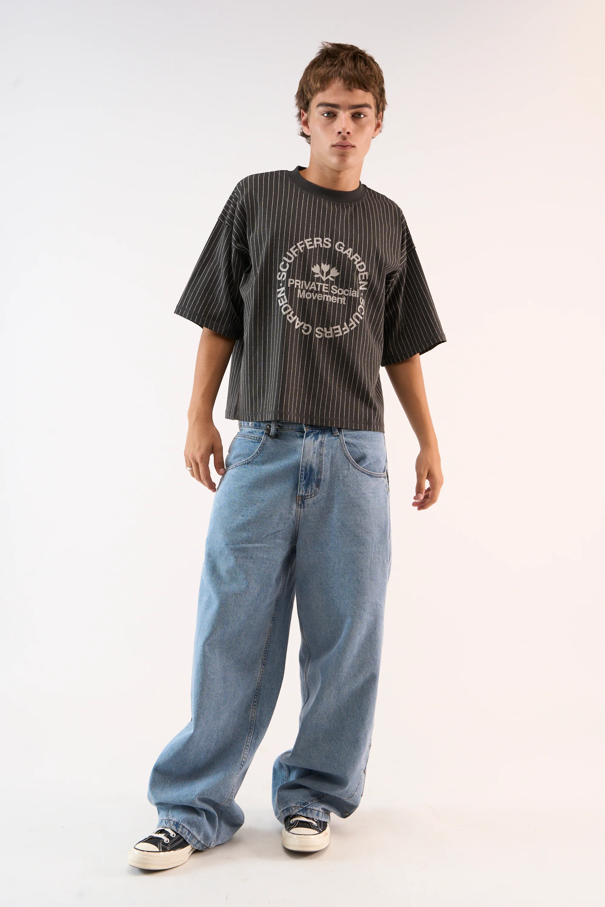 Pinstripe Dark T-Shirt - Image 2