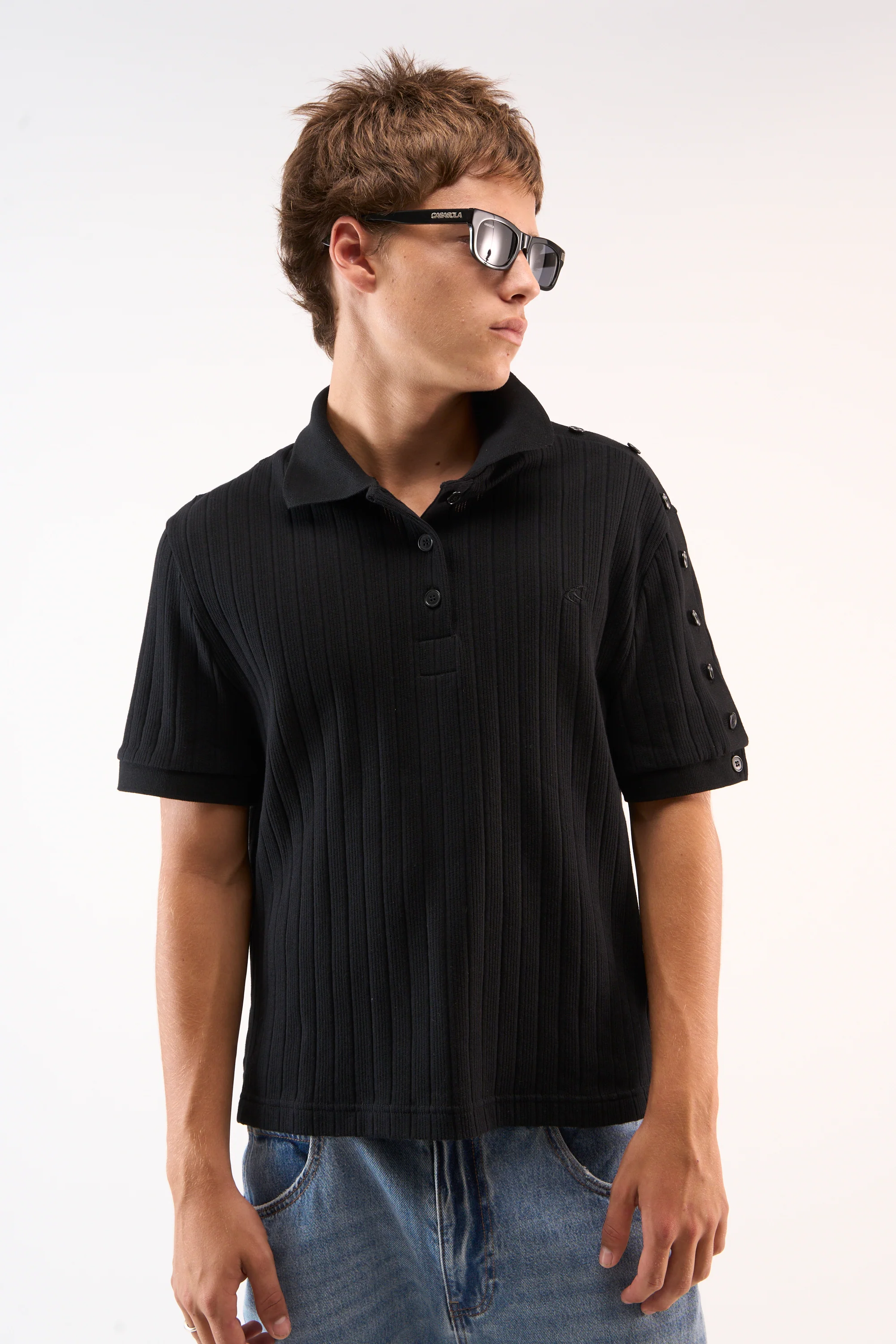 Placket Black Polo - Image 2