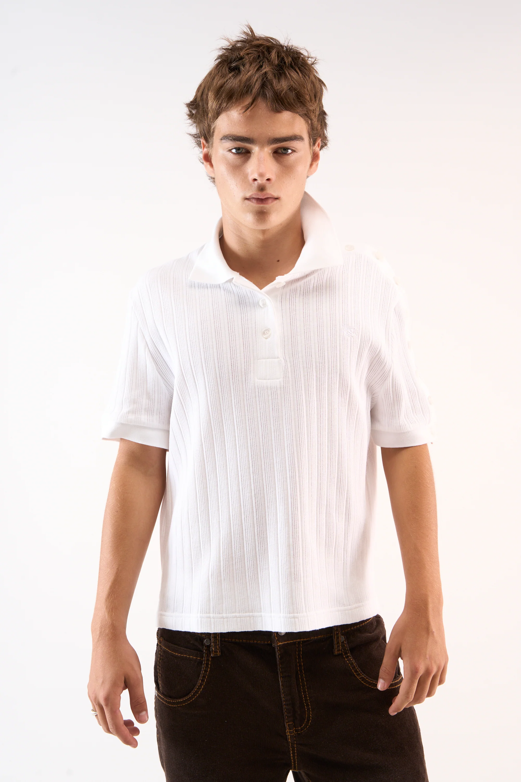 Placket White Polo - Image 2