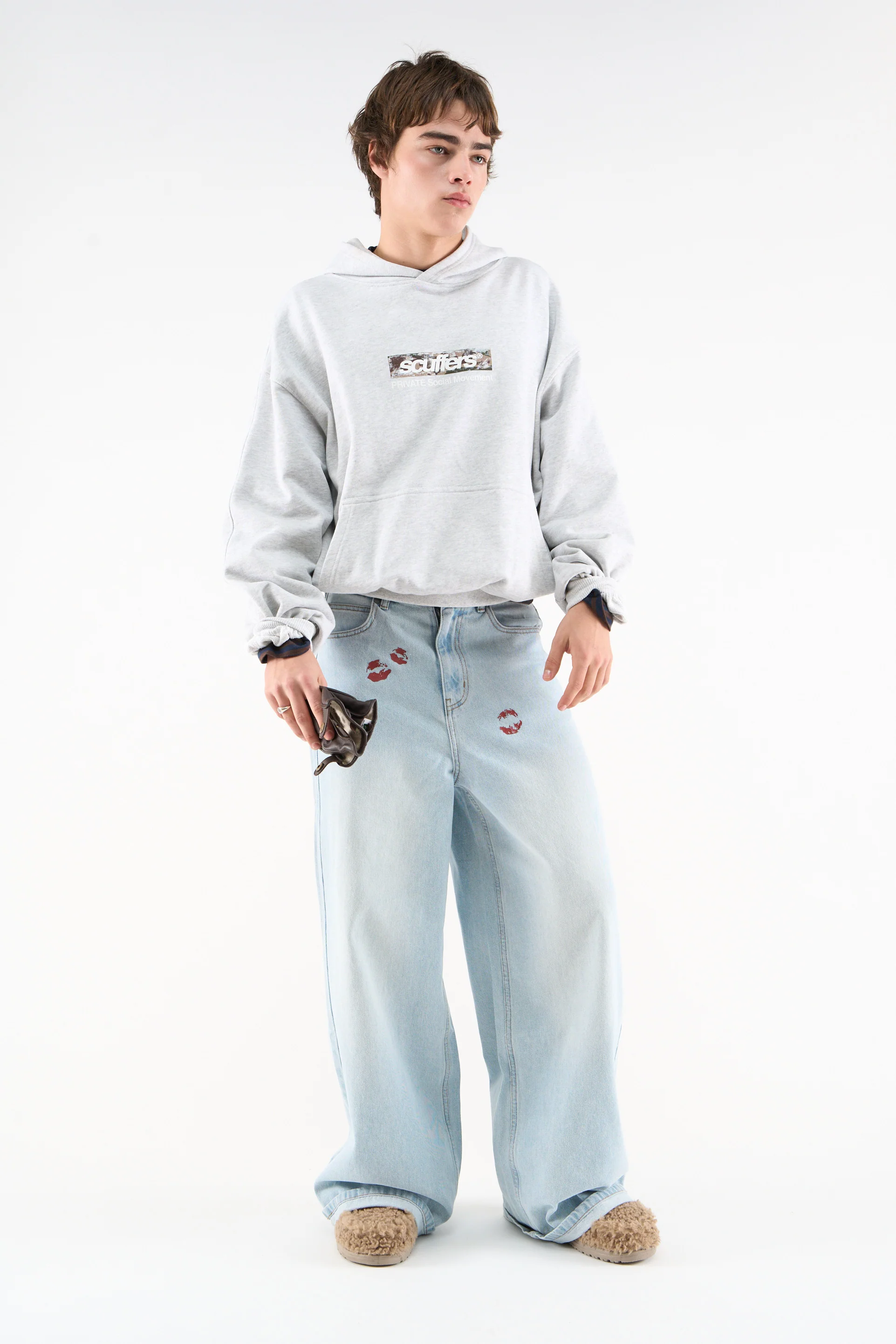 Private Grey Melange Hoodie - Image 2