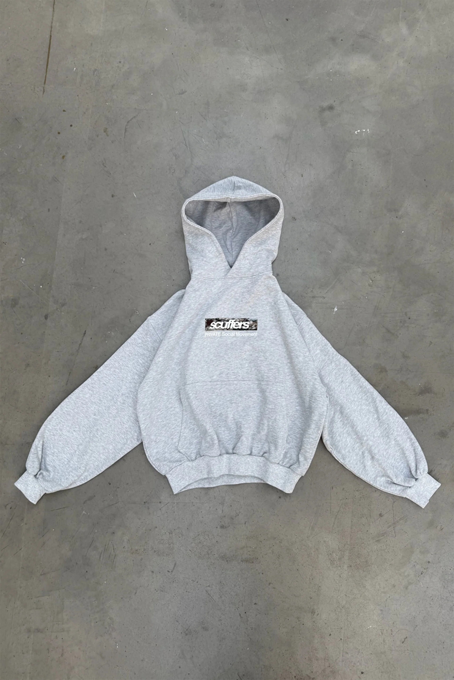 Private Grey Melange Hoodie - Image 5