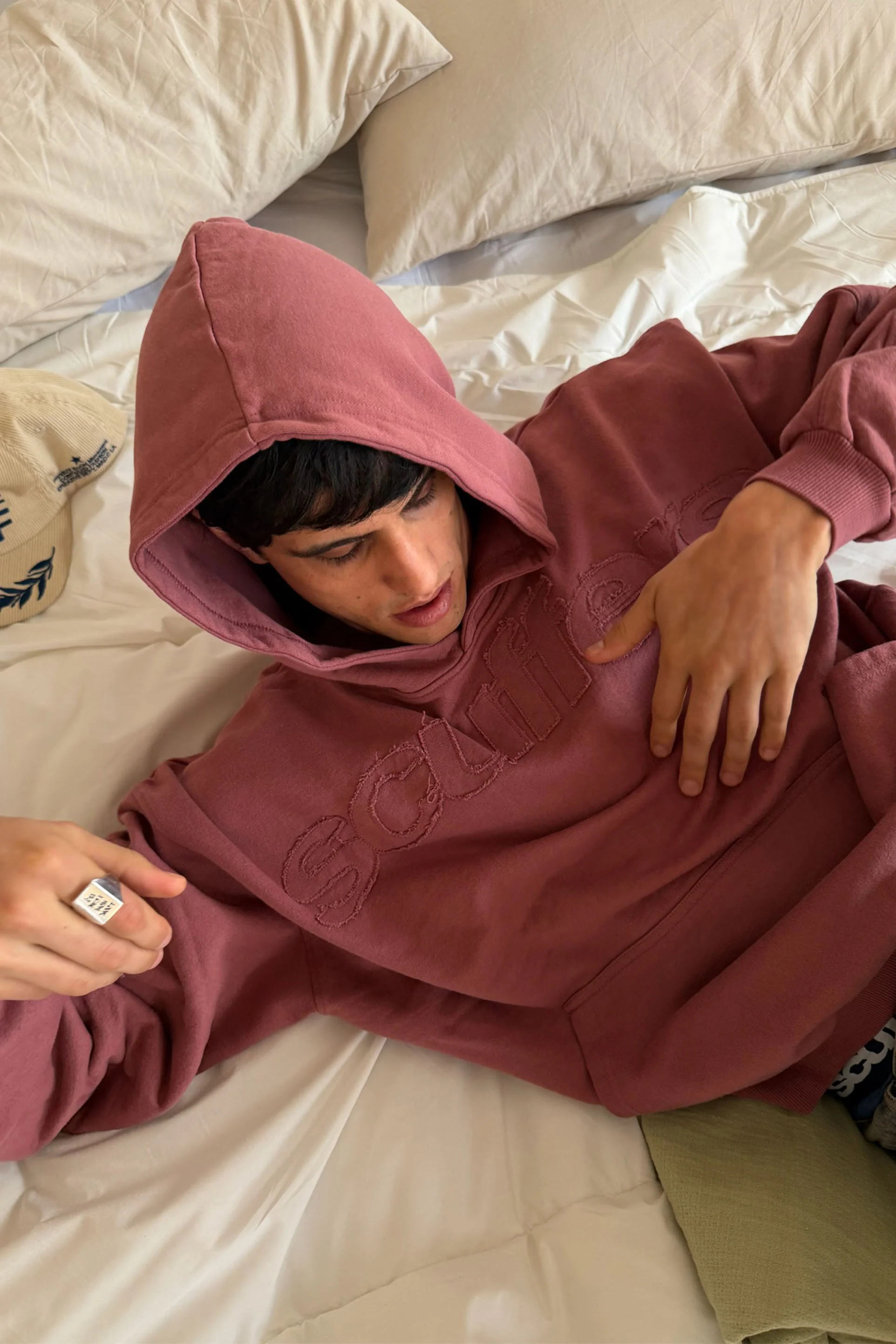 Raw Burgundy Hoodie - Image 5