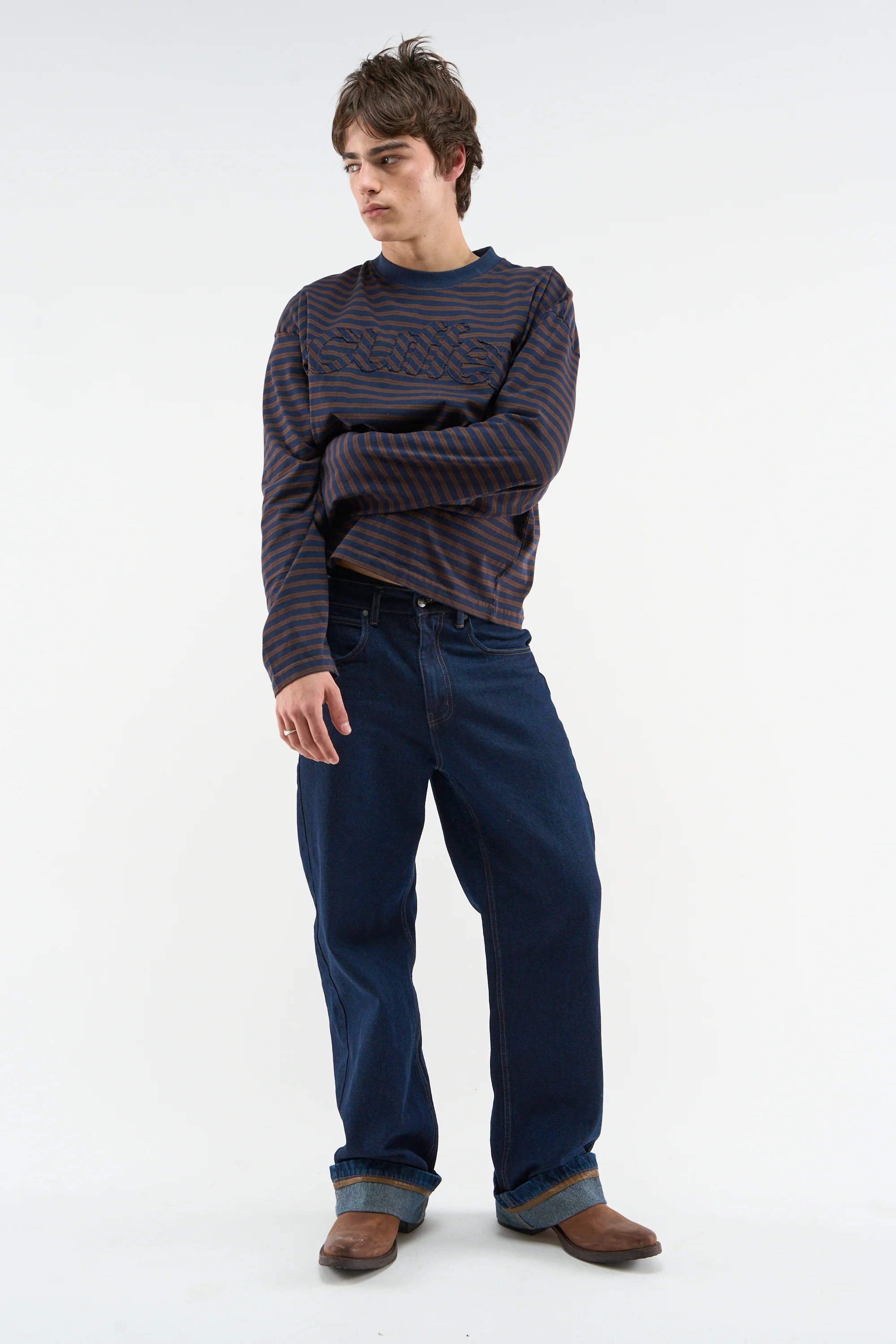 Raw Striped Brown Longsleeve - Image 2