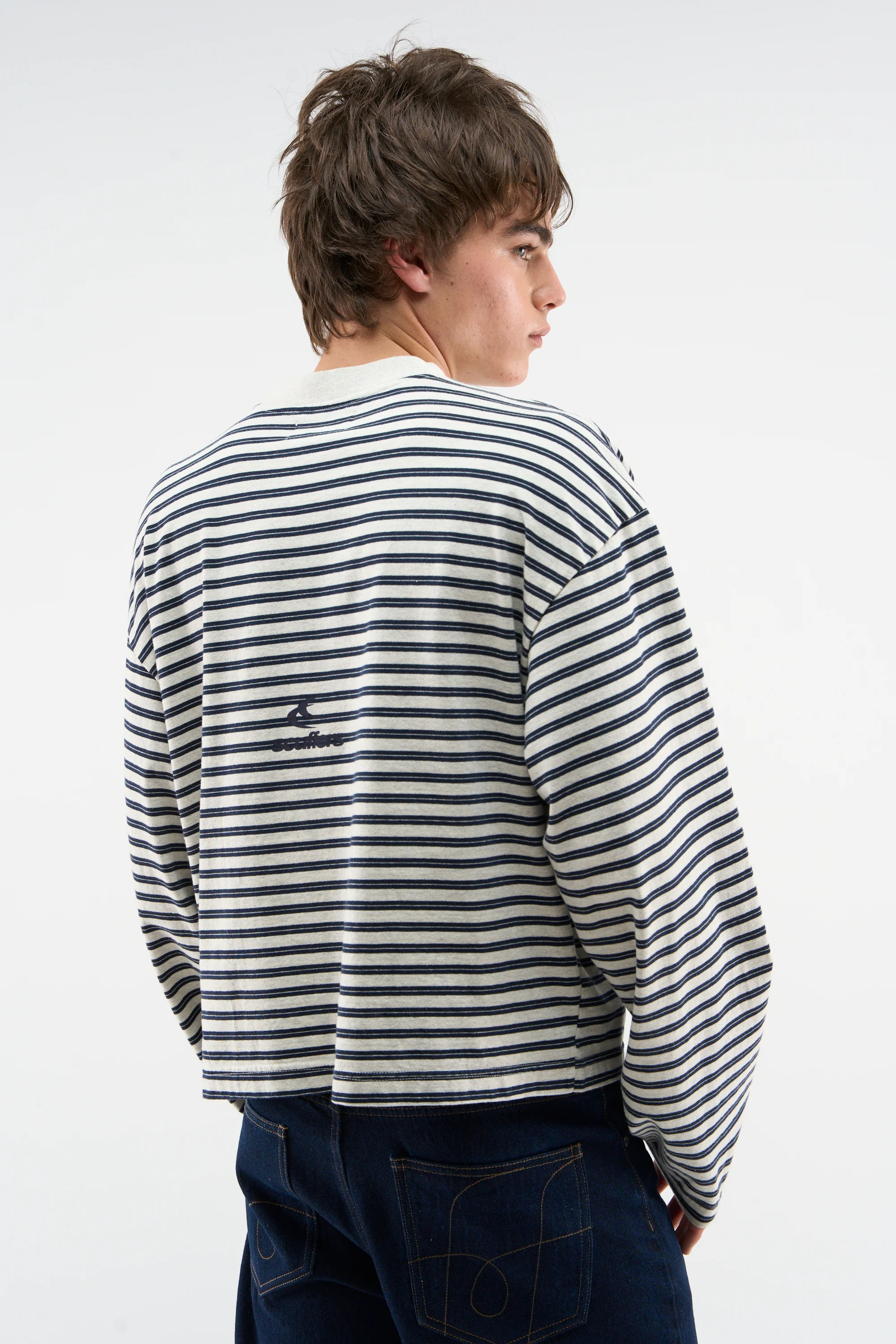 Raw Striped Navy Longsleeve - Image 3