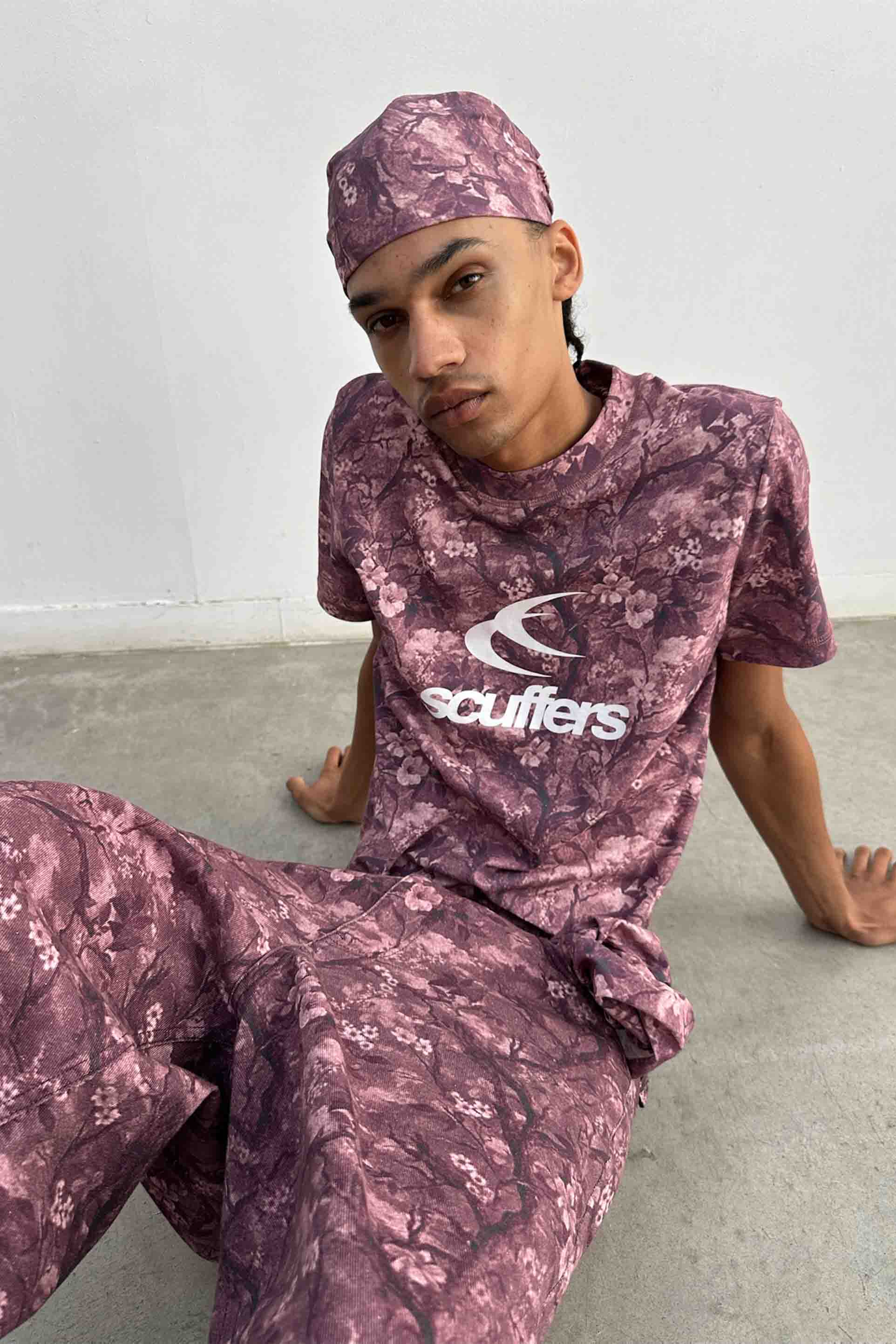 Real Flower Burgundy Fitted T-Shirt - Image 5